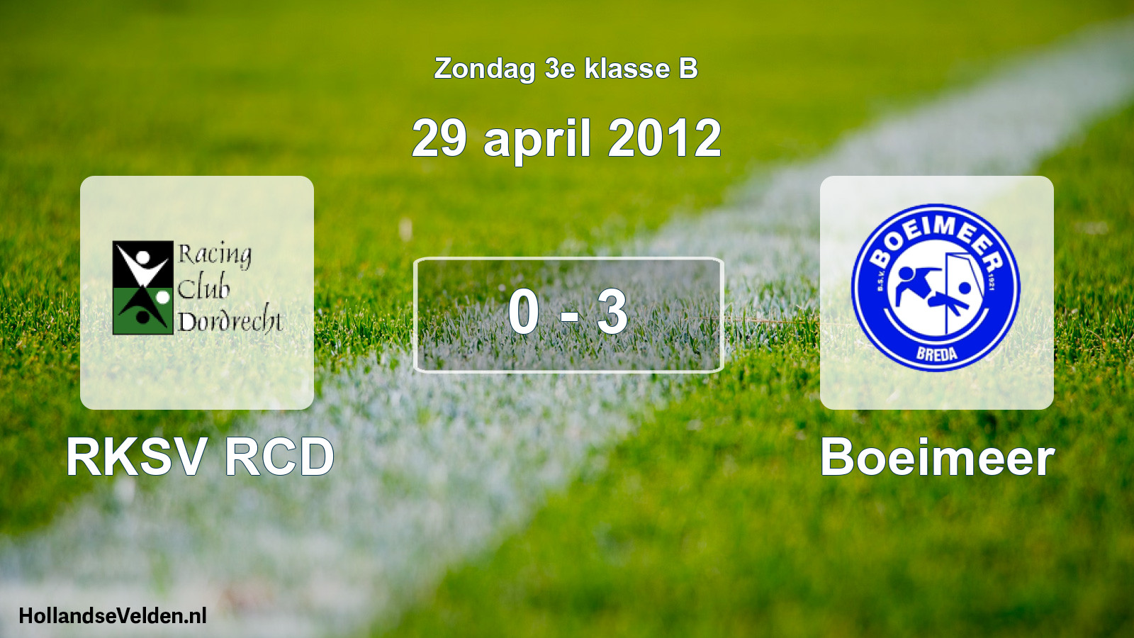 Total number of matches played: RKSV RCD - Boeimeer 0 - 3 (29 April 2012)