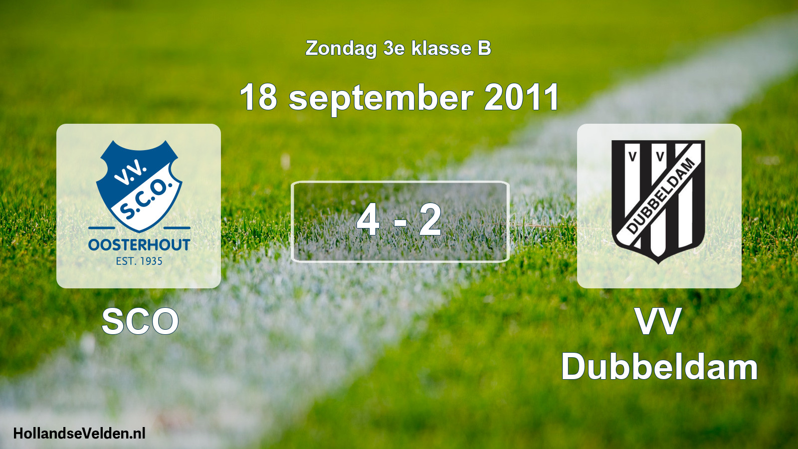 Total number of matches played: SCO - VV Dubbeldam 4 - 2 (18 September 2011)