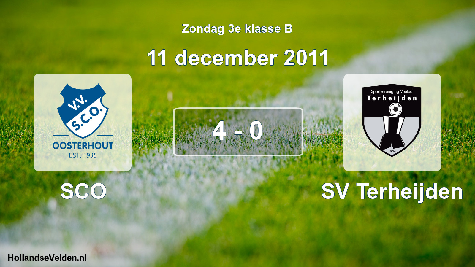 Total number of matches played: SCO - SV Terheijden 4 - 0 (11 December 2011)