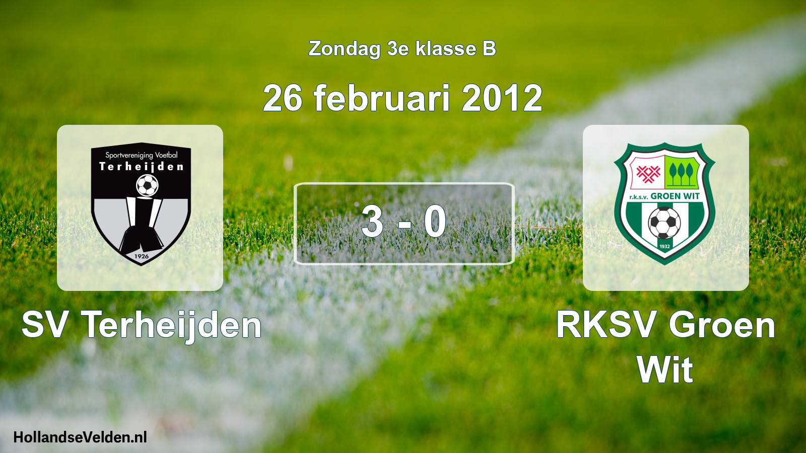 Total number of matches played: SV Terheijden - RKSV Groen Wit 3 - 0 (26 February 2012)