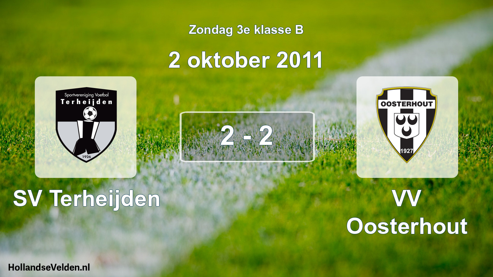 Total number of matches played: SV Terheijden - VV Oosterhout 2 - 2 (2 October 2011)