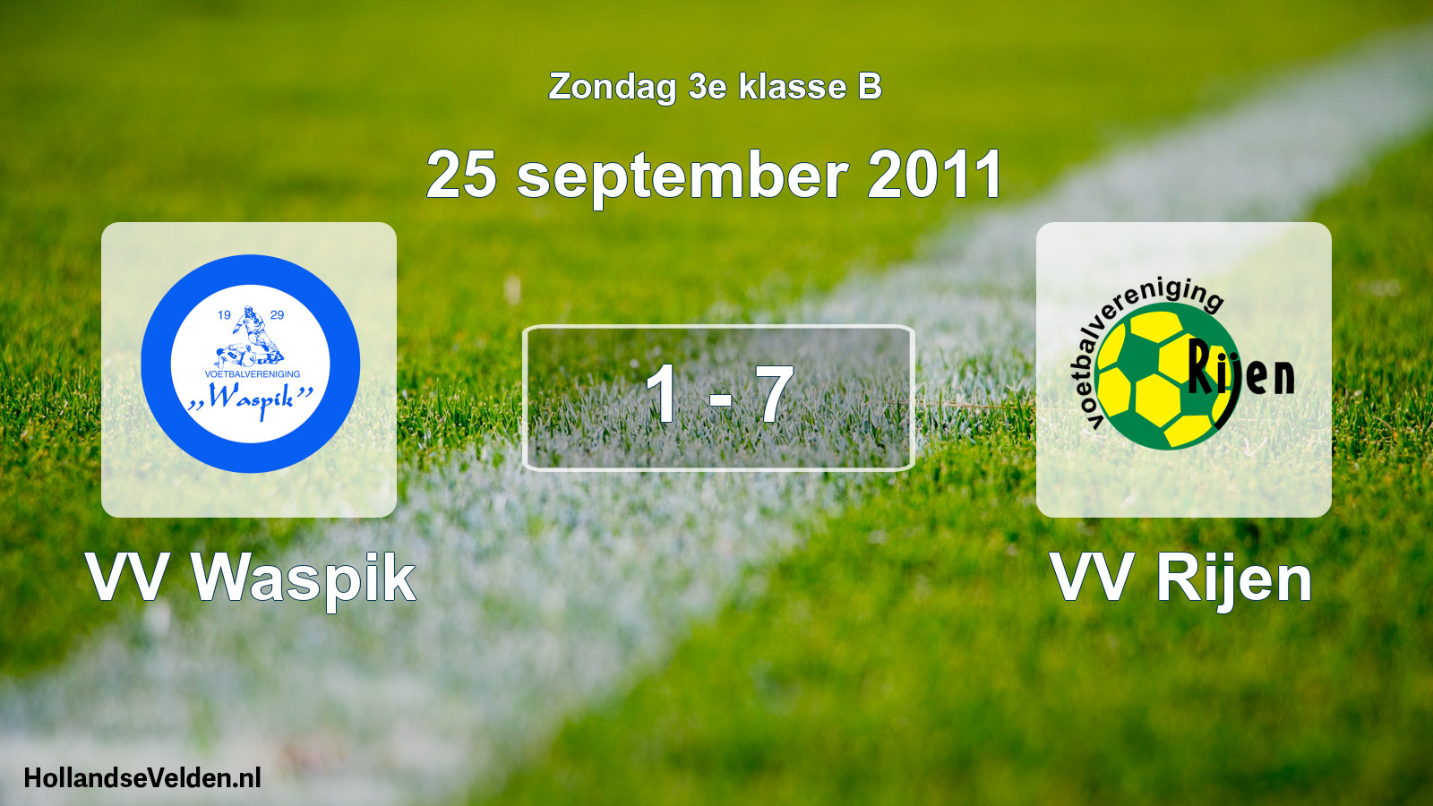 Total number of matches played: VV Waspik - VV Rijen 1 - 7 (25 September 2011)