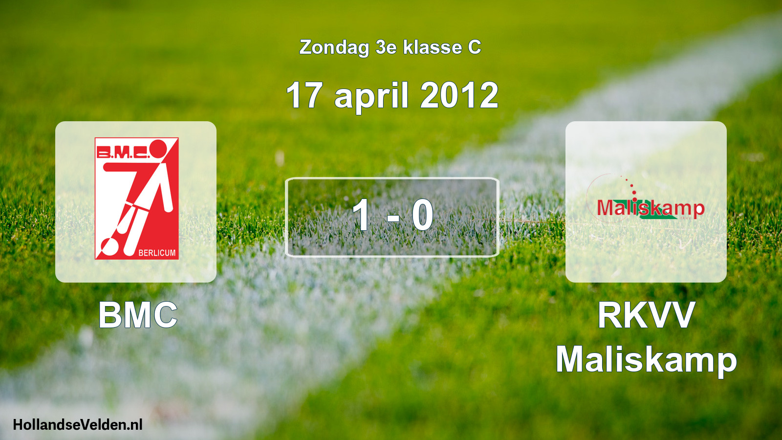 Total number of matches played: BMC - RKVV Maliskamp 1 - 0 (17 April 2012)