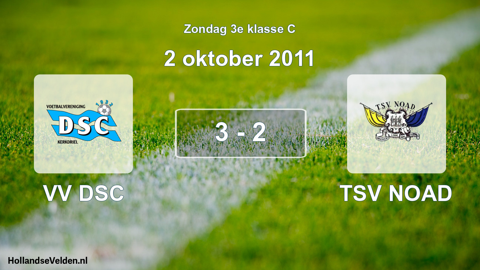 Total number of matches played: VV DSC - TSV NOAD 3 - 2 (2 October 2011)