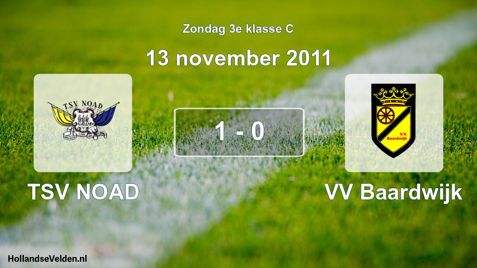Total number of matches played: TSV NOAD - VV Baardwijk 1 - 0 (13 November 2011)