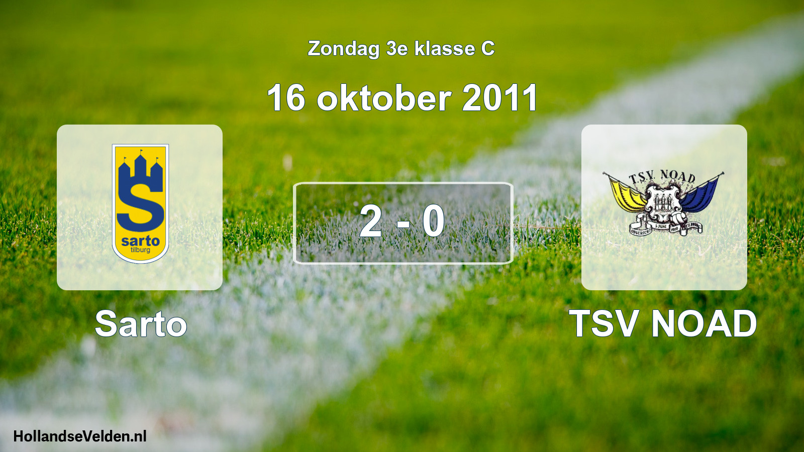 Total number of matches played: Sarto - TSV NOAD 2 - 0 (16 October 2011)