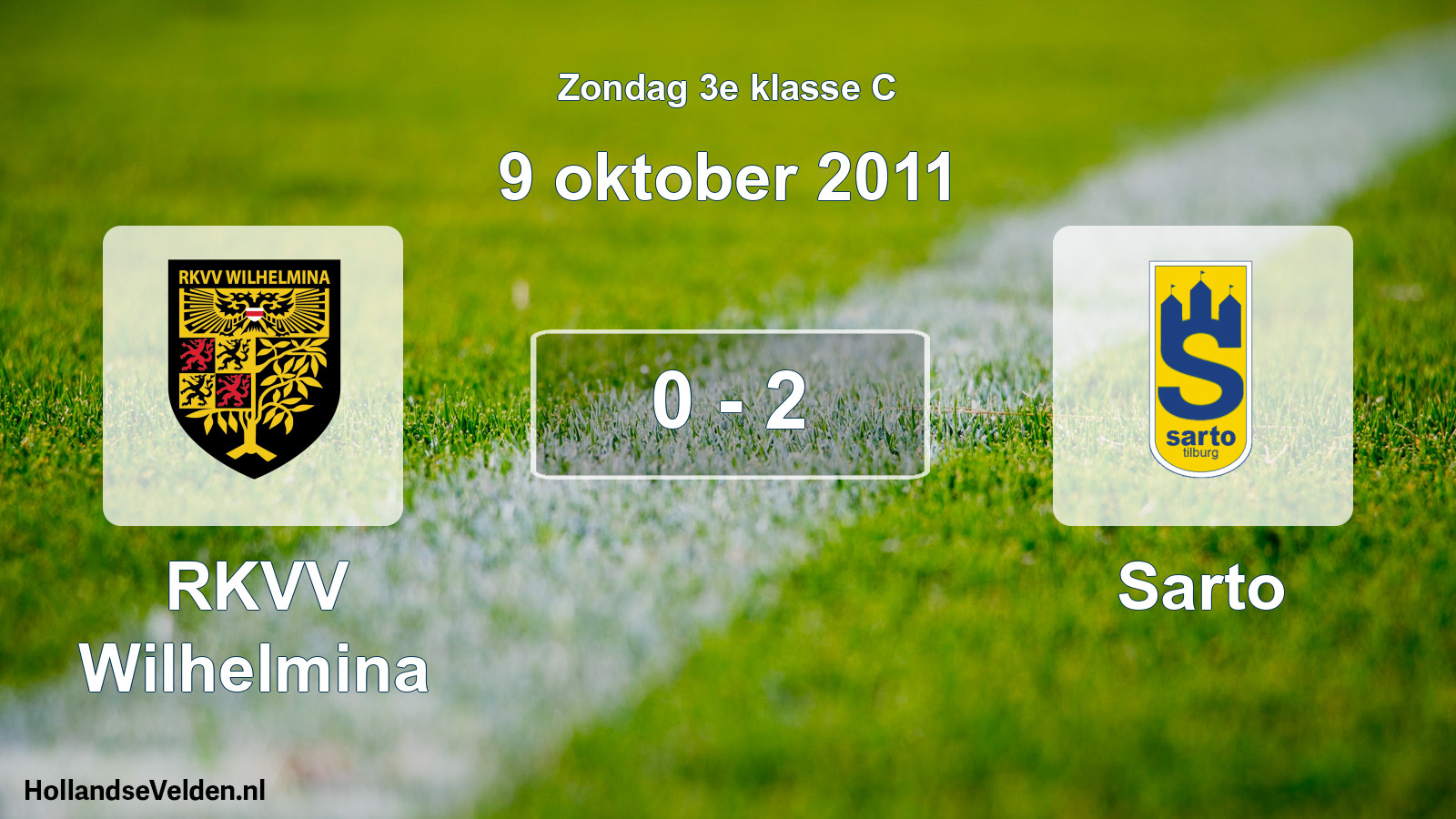 Total number of matches played: RKVV Wilhelmina - Sarto 0 - 2 (9 October 2011)