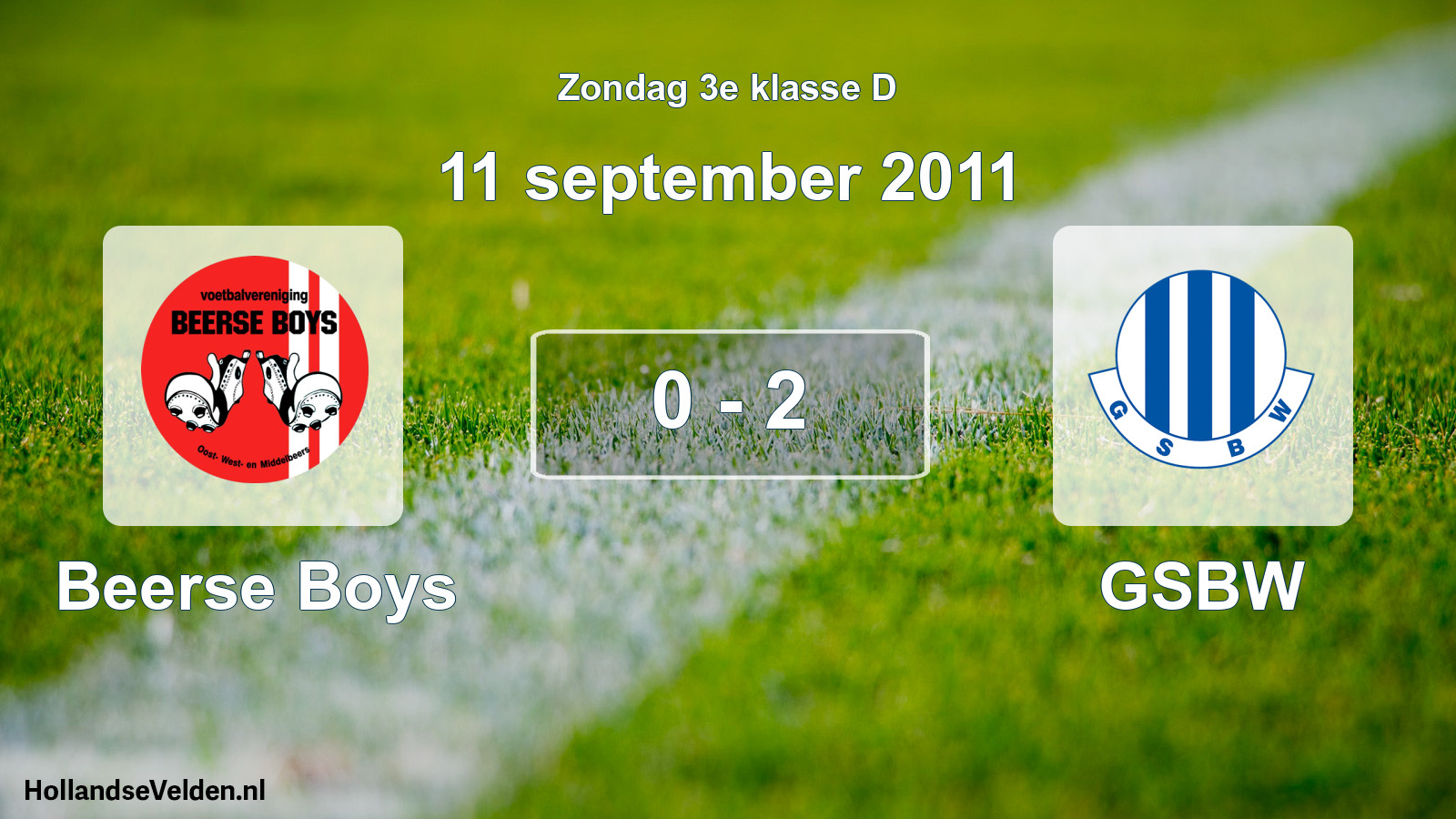 Total number of matches played: Beerse Boys - GSBW 0 - 2 (11 September 2011)