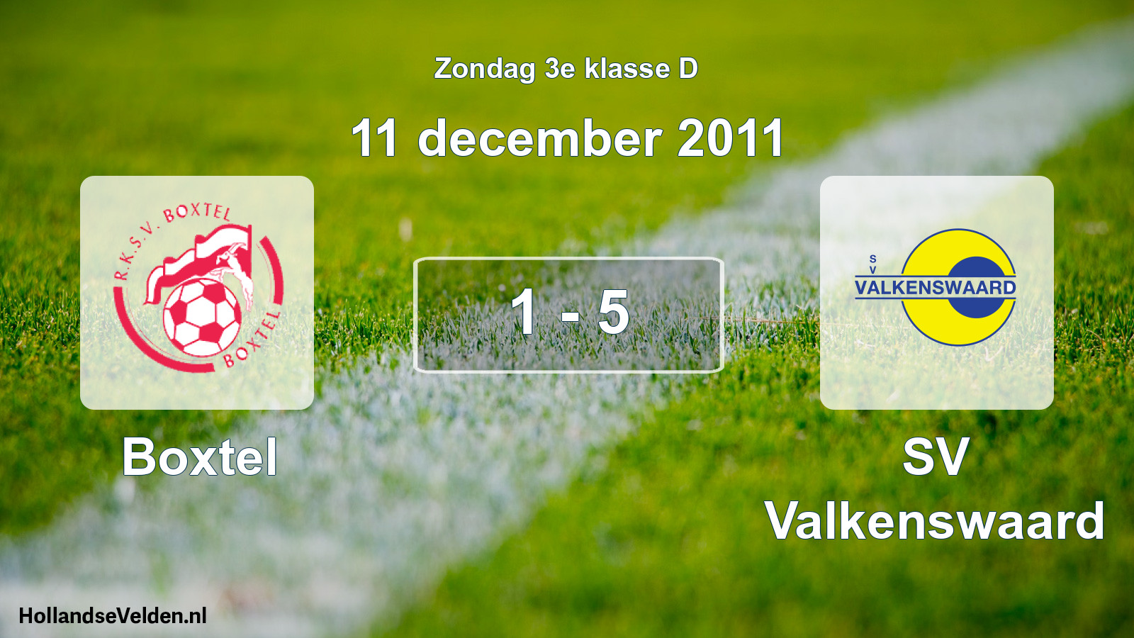 Total number of matches played: Boxtel - SV Valkenswaard 1 - 5 (11 December 2011)