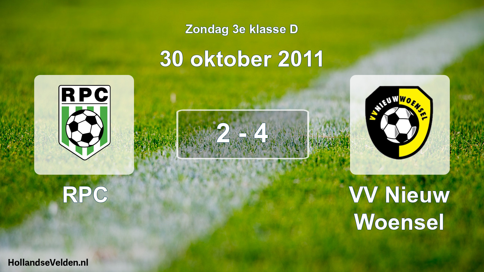 Total number of matches played: RPC - VV Nieuw Woensel 2 - 4 (30 October 2011)