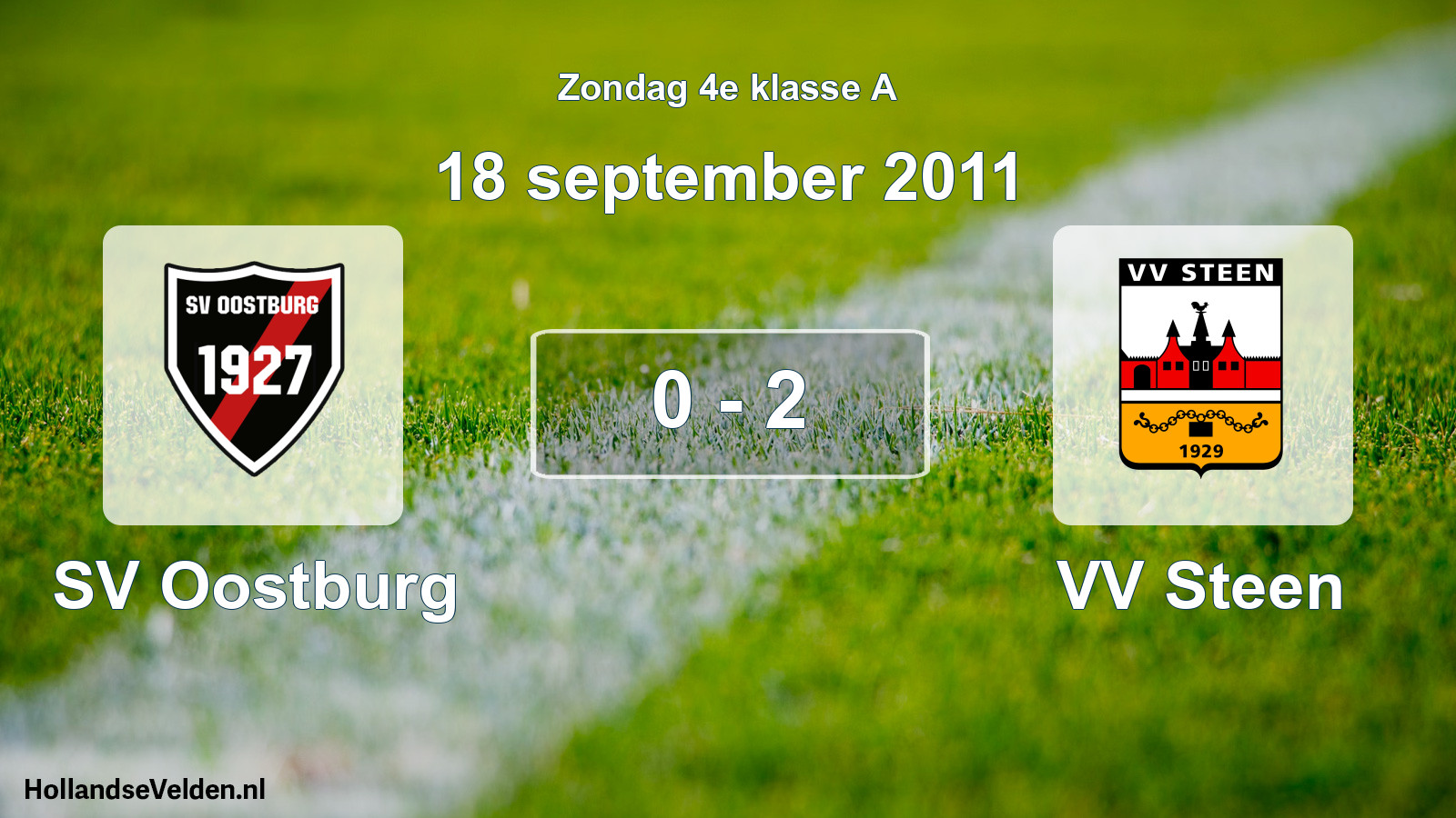 Total number of matches played: SV Oostburg - VV Steen 0 - 2 (18 September 2011)