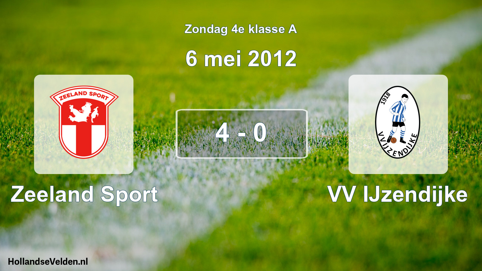 Total number of matches played: Zeeland Sport - VV IJzendijke 4 - 0 (6 May 2012)