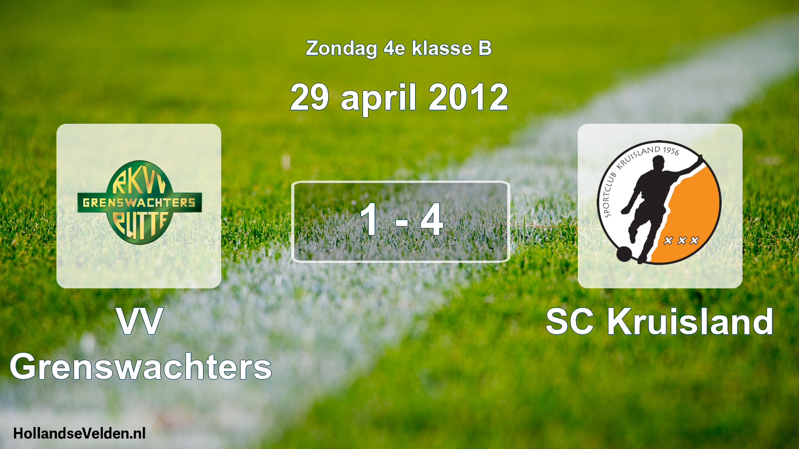 Total number of matches played: VV Grenswachters - SC Kruisland 1 - 4 (29 April 2012)