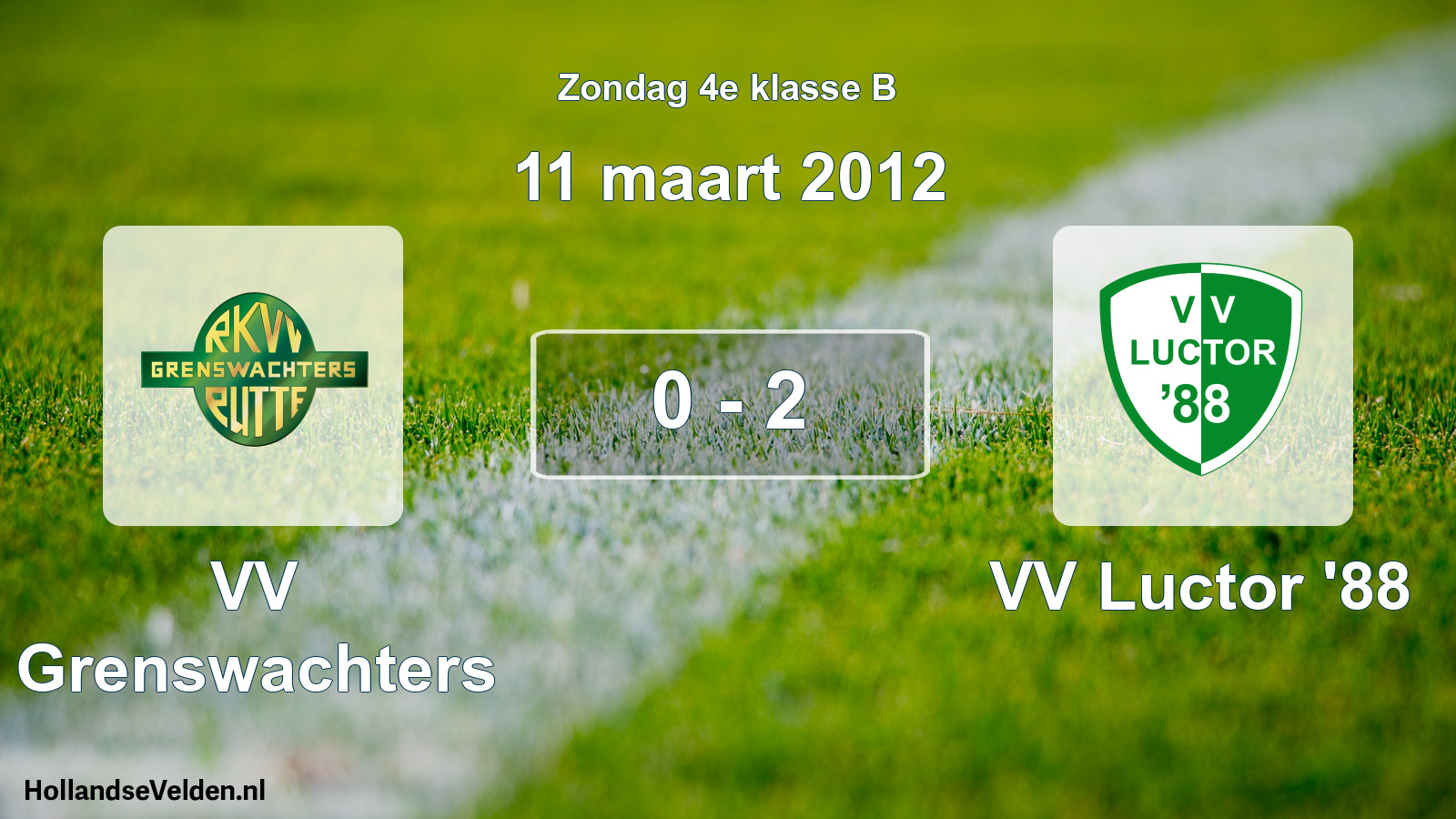 Total number of matches played: VV Grenswachters - VV Luctor '88 0 - 2 (11 March 2012)
