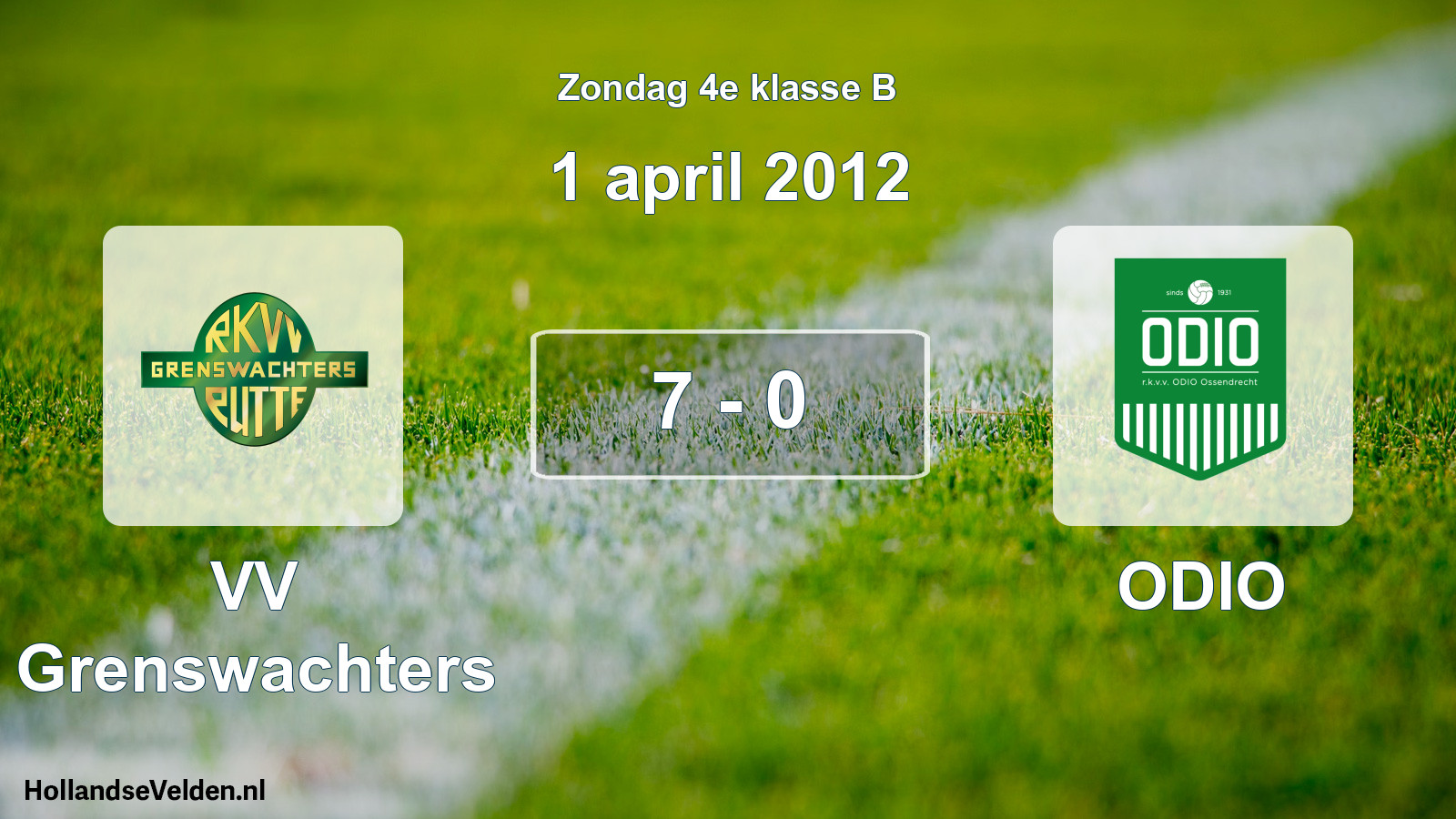 Total number of matches played: VV Grenswachters - ODIO 7 - 0 (1 April 2012)