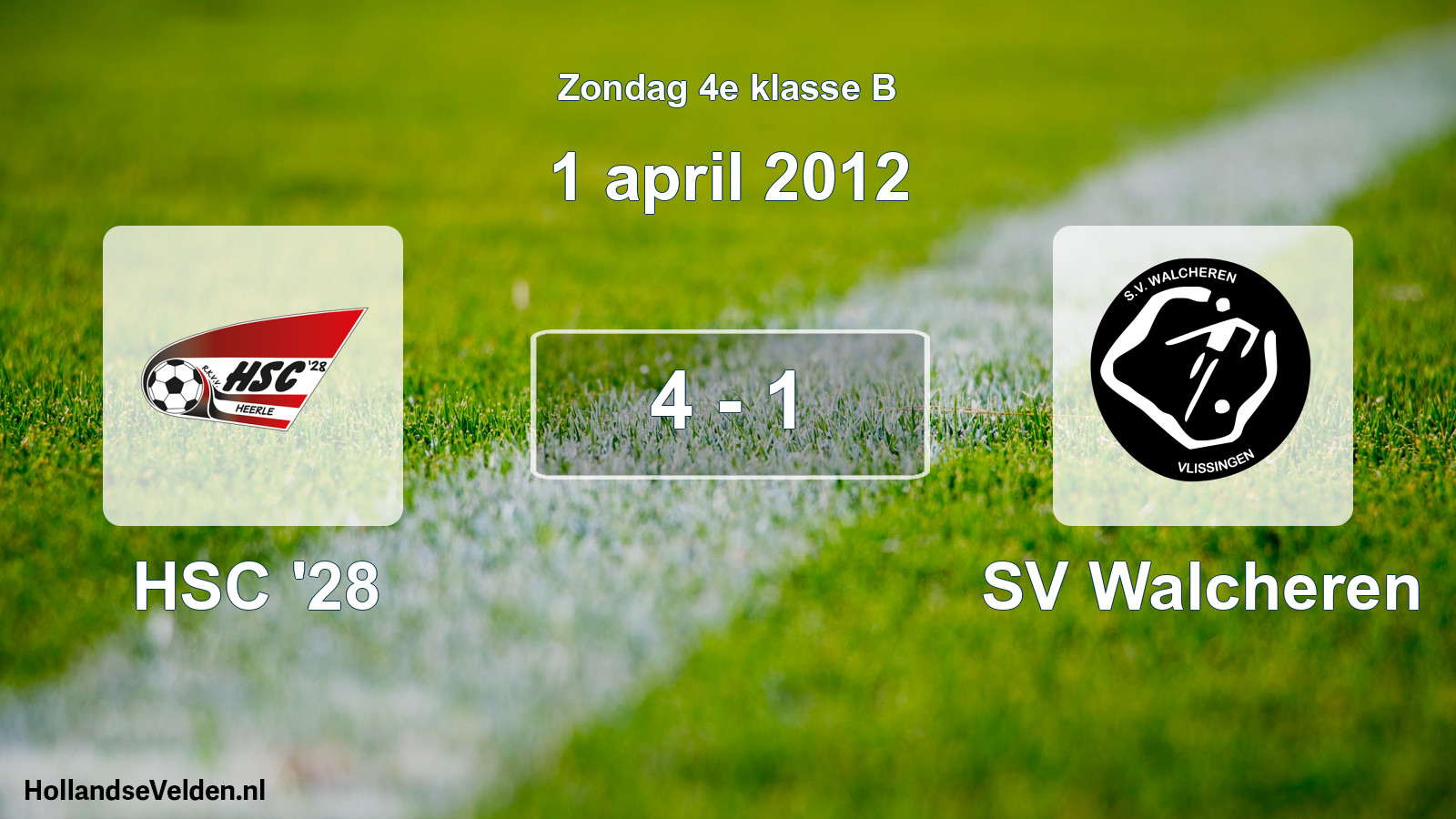 Total number of matches played: HSC '28 - SV Walcheren 4 - 1 (1 April 2012)