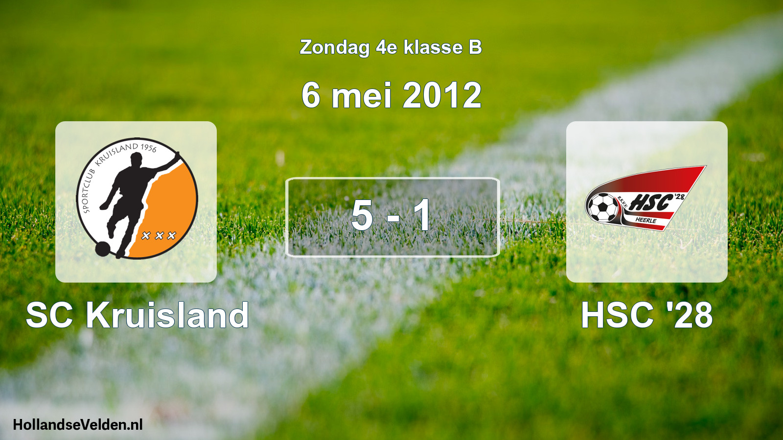 Total number of matches played: SC Kruisland - HSC '28 5 - 1 (6 May 2012)