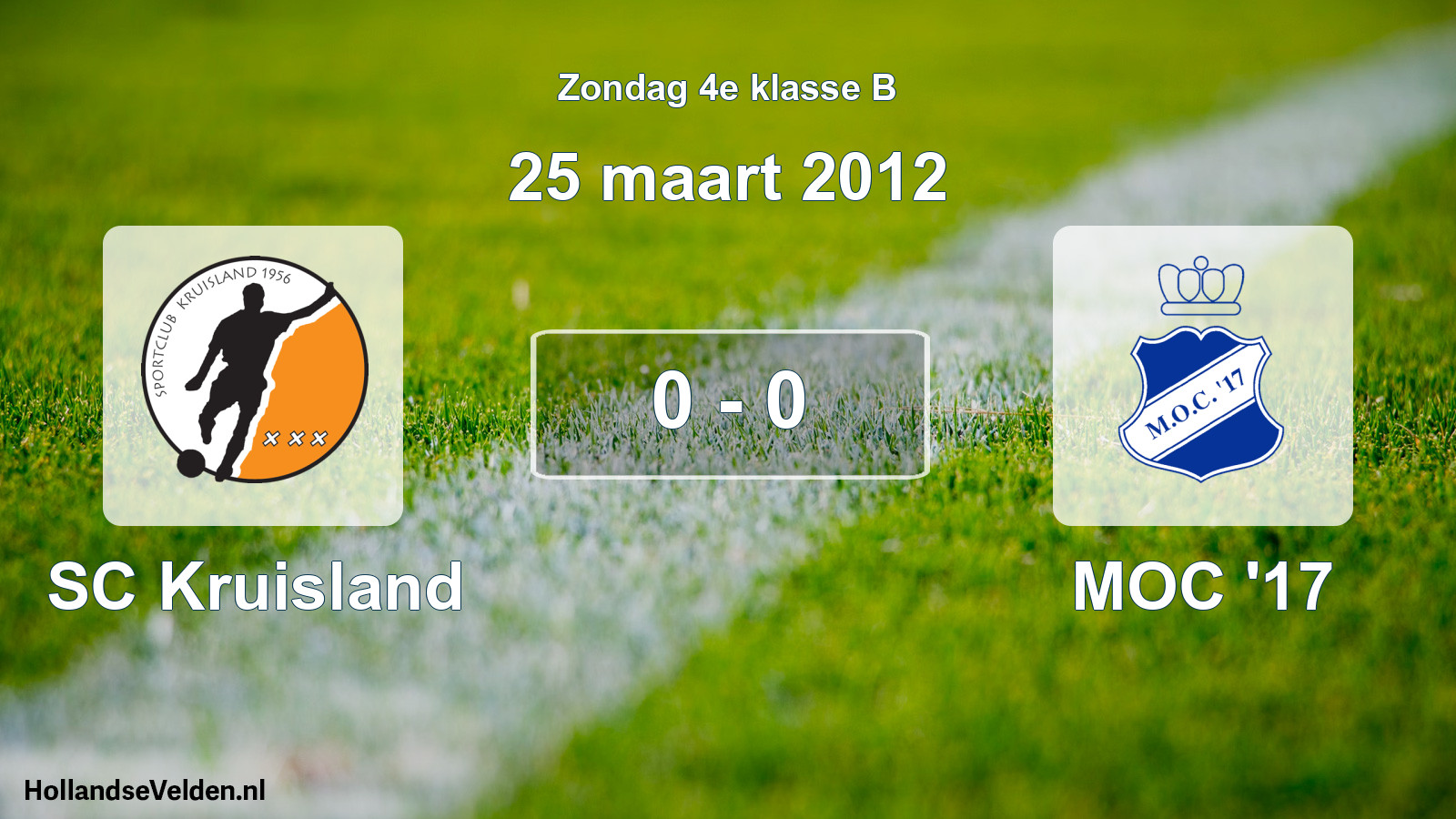Total number of matches played: SC Kruisland - MOC '17 0 - 0 (25 March 2012)