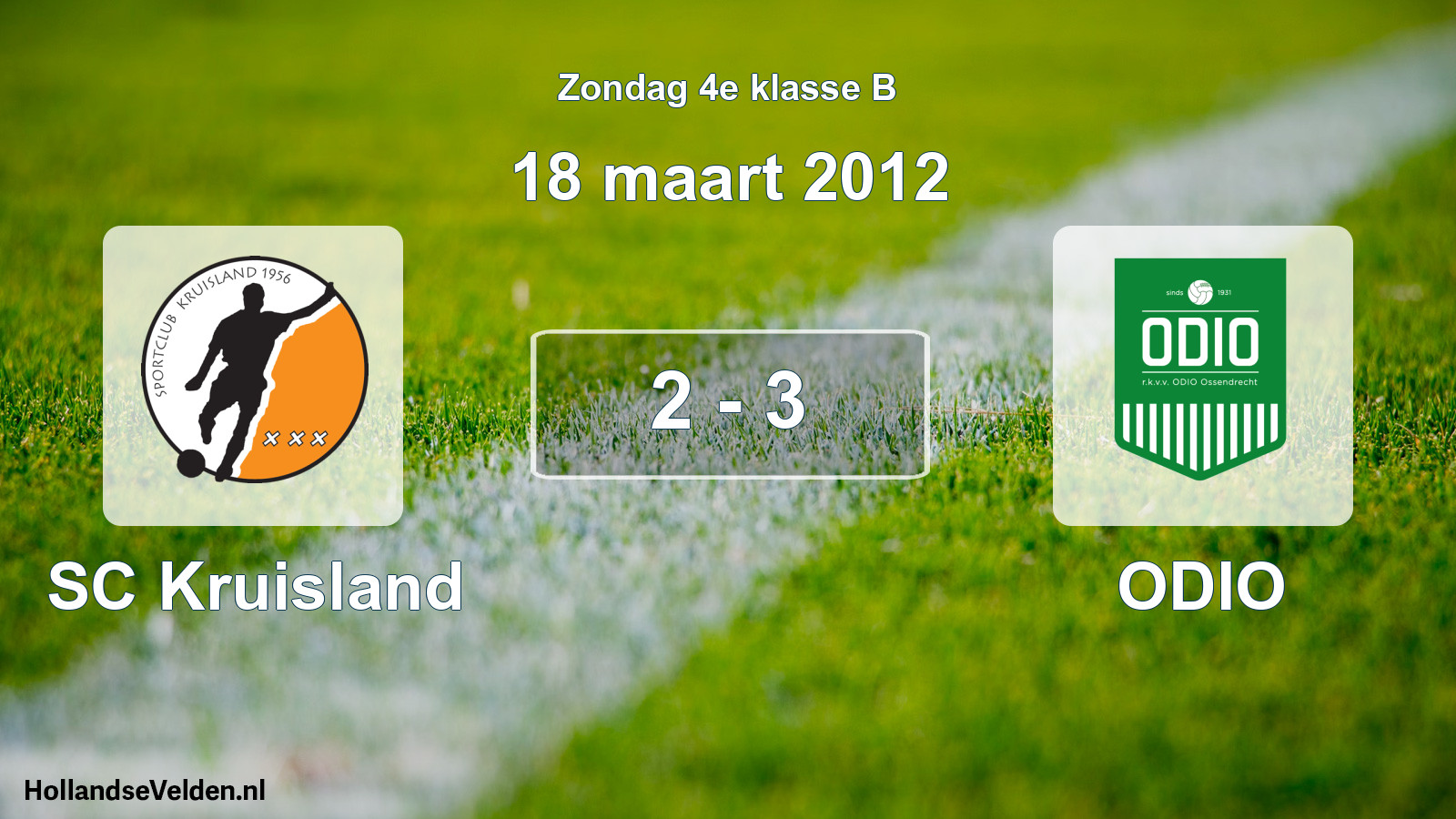 Total number of matches played: SC Kruisland - ODIO 2 - 3 (18 March 2012)