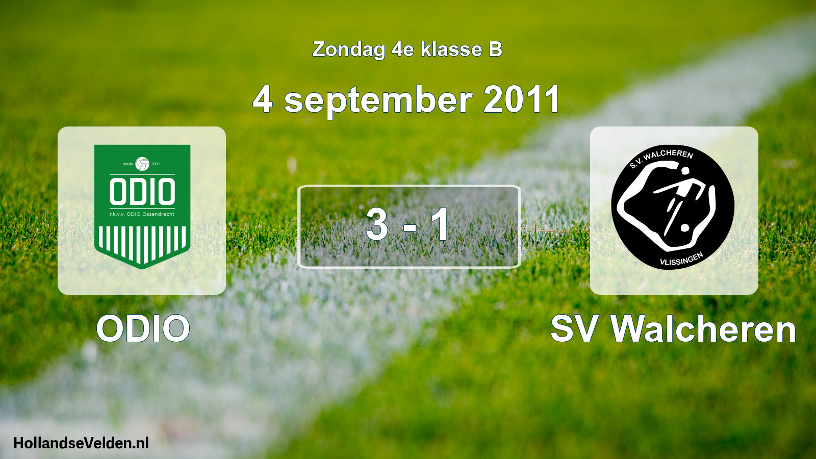 Total number of matches played: ODIO - SV Walcheren 3 - 1 (4 September 2011)