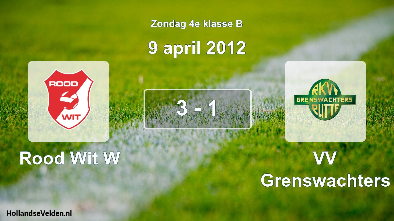 Total number of matches played: Rood Wit W - VV Grenswachters 3 - 1 (9 April 2012)