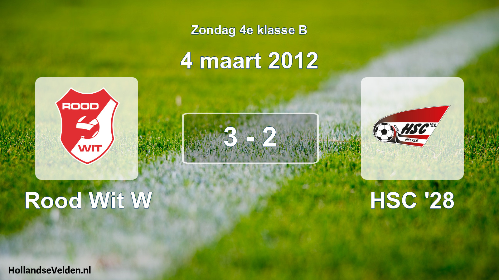 Total number of matches played: Rood Wit W - HSC '28 3 - 2 (4 March 2012)