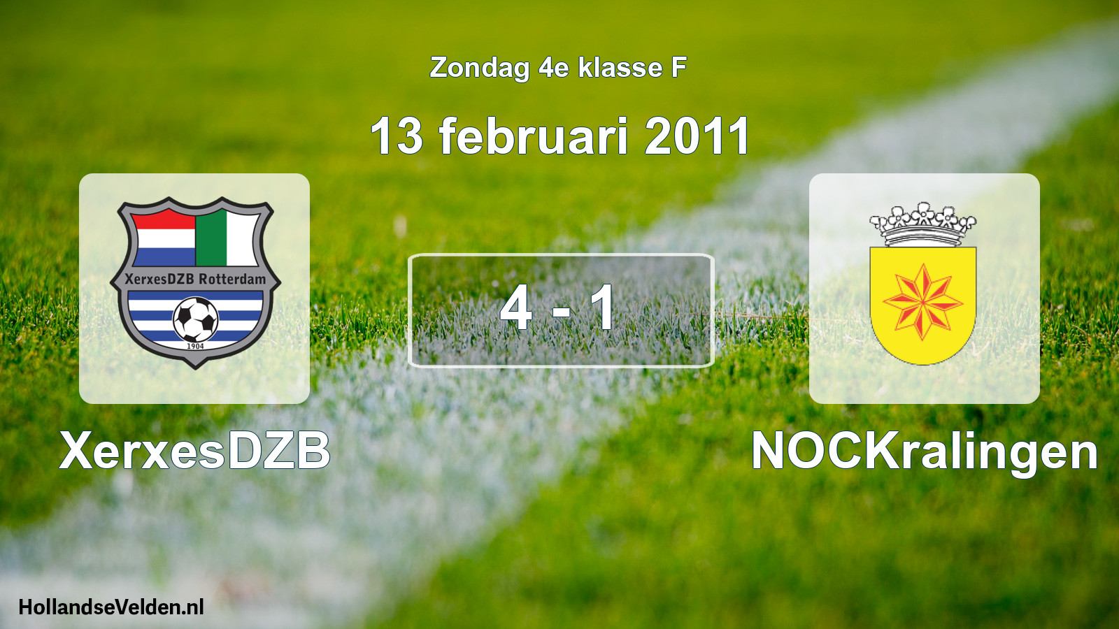 Total number of matches played: XerxesDZB - NOCKralingen 4 - 1 (13 February 2011)