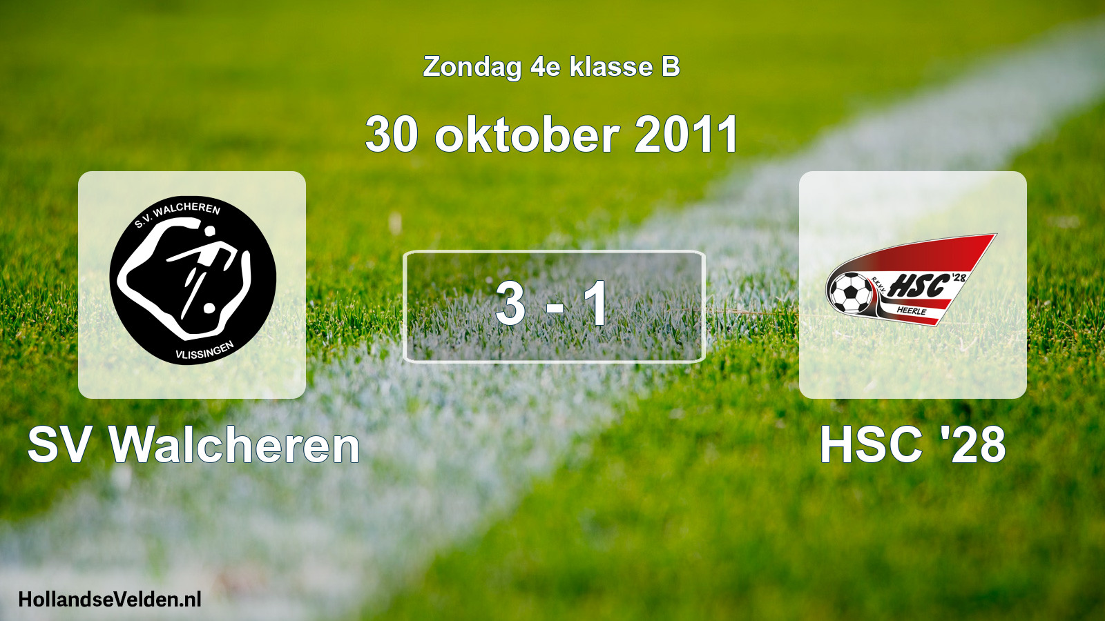Total number of matches played: SV Walcheren - HSC '28 3 - 1 (30 October 2011)