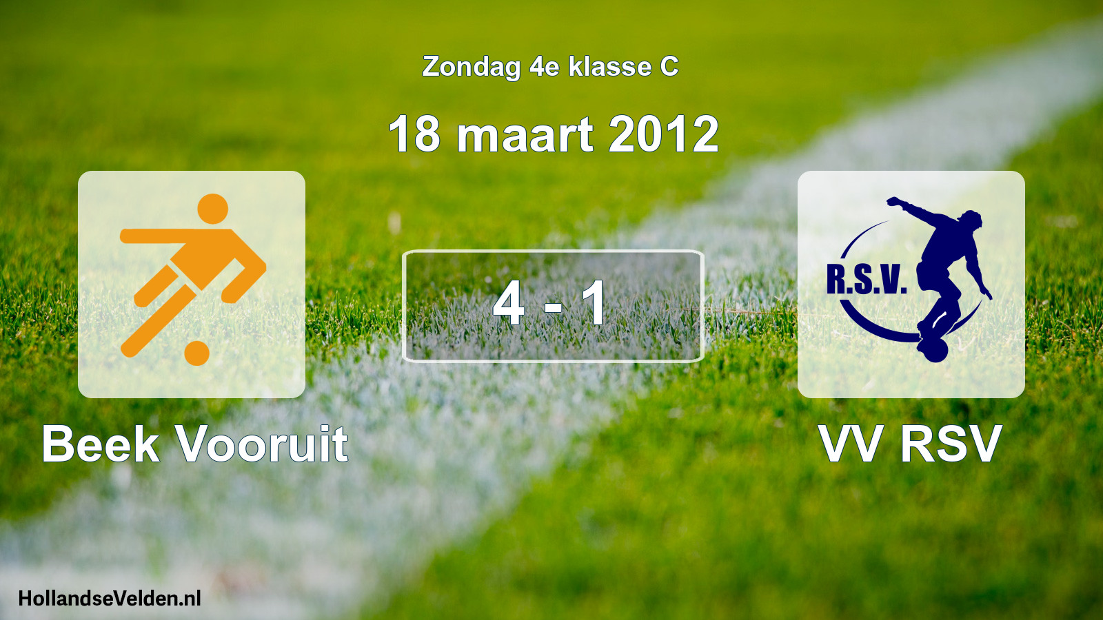 Total number of matches played: Beek Vooruit - VV RSV 4 - 1 (18 March 2012)
