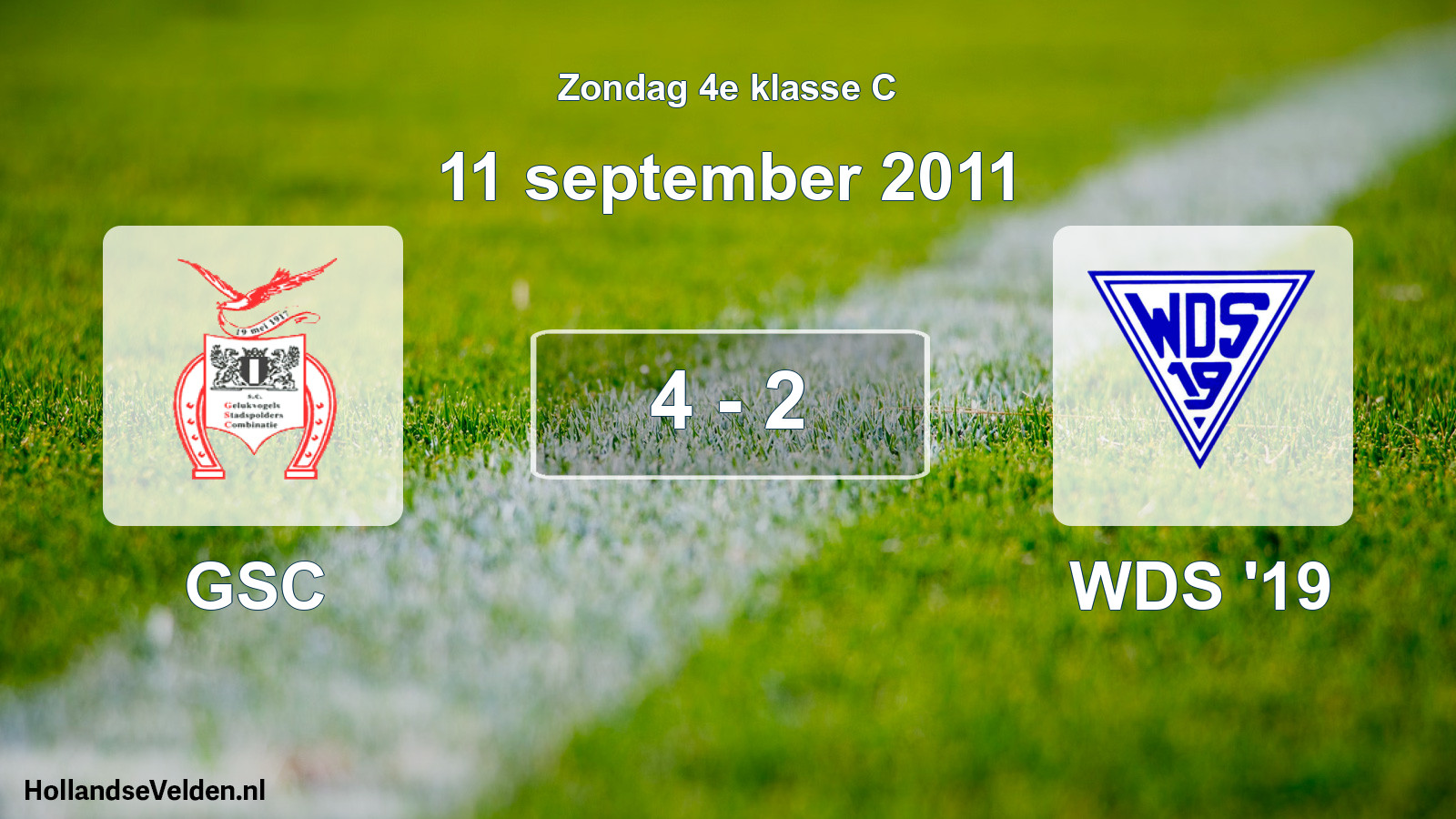 Total number of matches played: GSC - WDS '19 4 - 2 (11 September 2011)