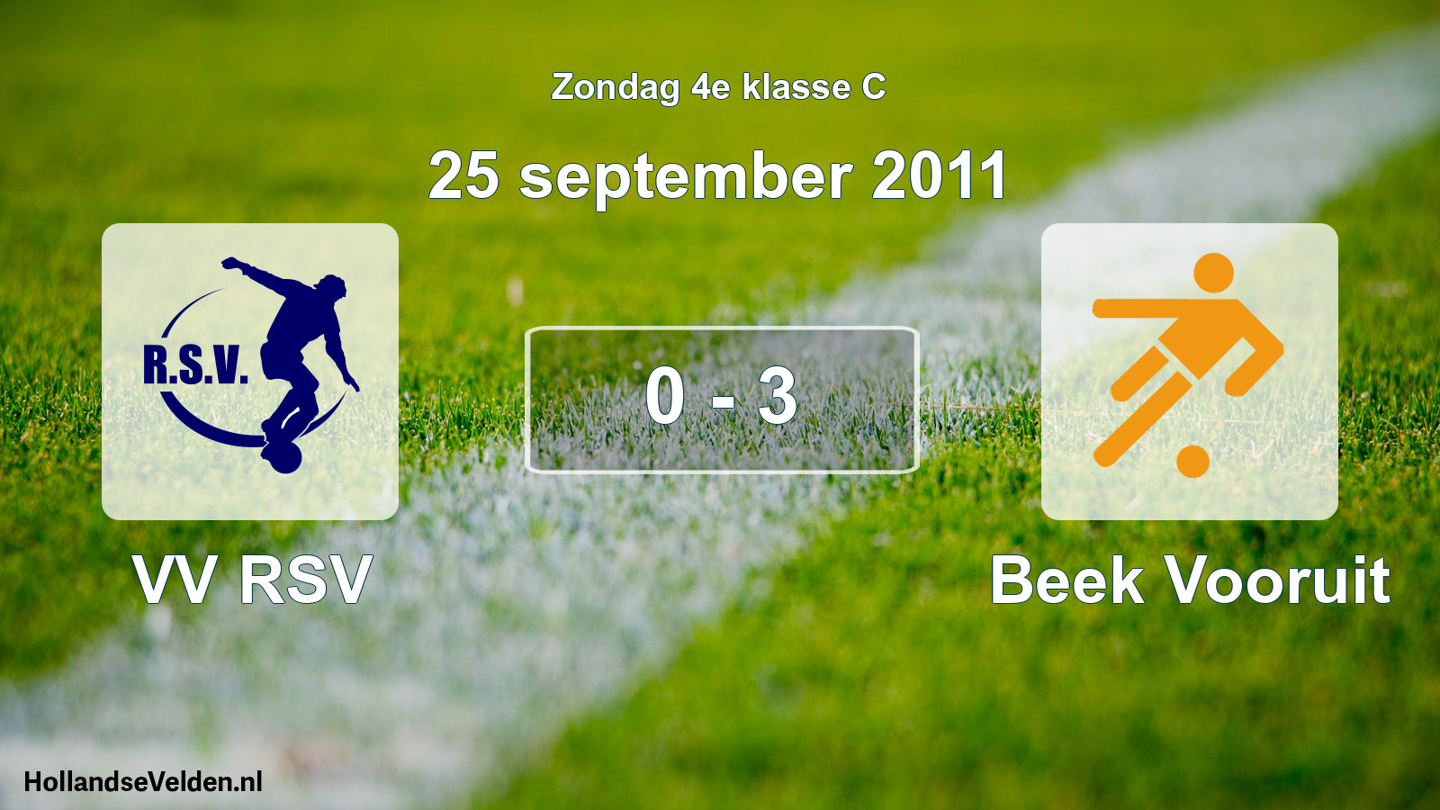 Total number of matches played: VV RSV - Beek Vooruit 0 - 3 (25 September 2011)