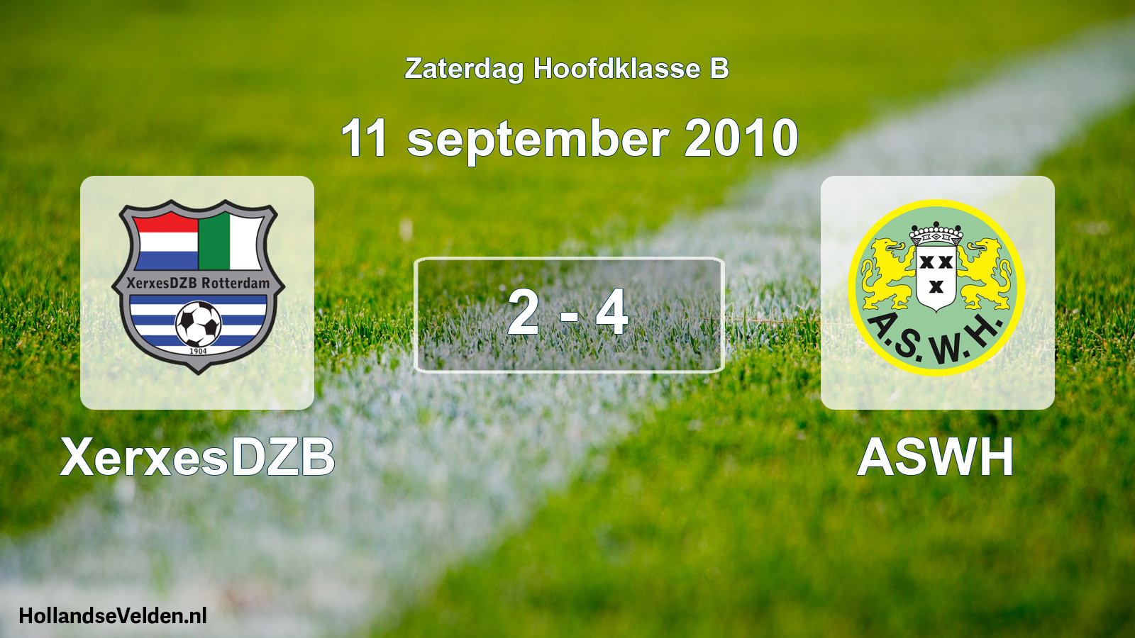 Total number of matches played: XerxesDZB - ASWH 2 - 4 (11 September 2010)