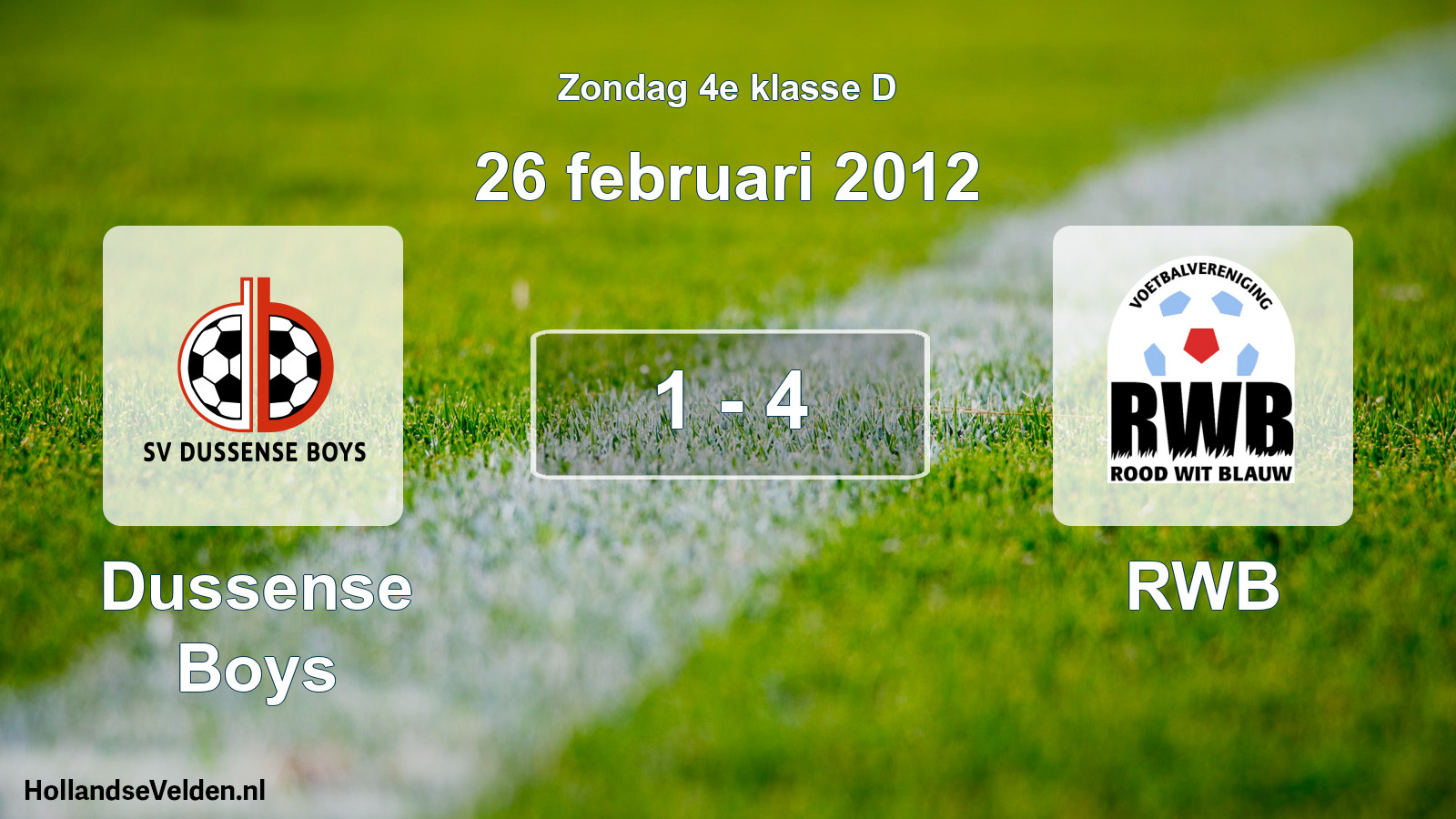 Total number of matches played: Dussense Boys - RWB 1 - 4 (26 February 2012)