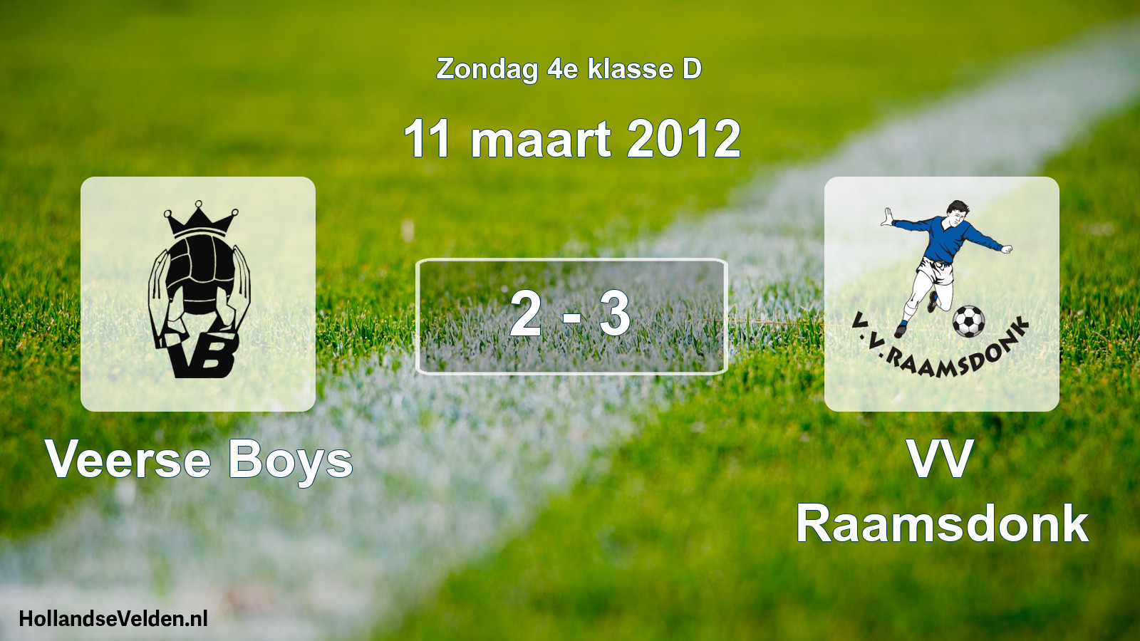 Total number of matches played: Veerse Boys - VV Raamsdonk 2 - 3 (11 March 2012)