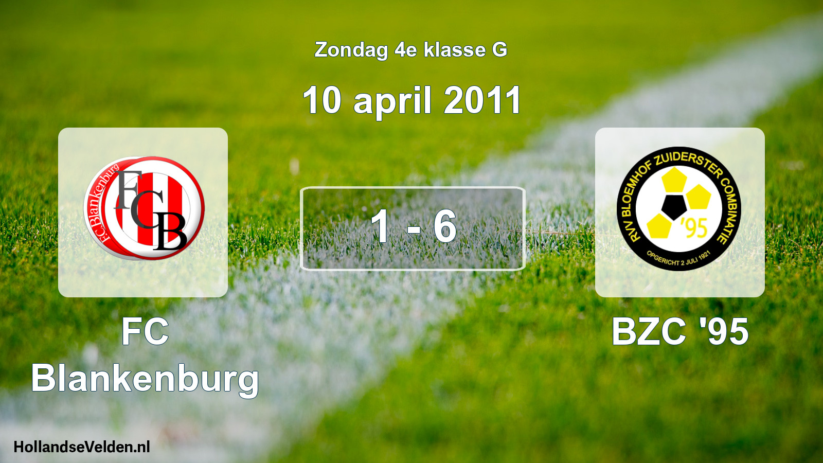Total number of matches played: FC Blankenburg - BZC '95 1 - 6 (10 April 2011)