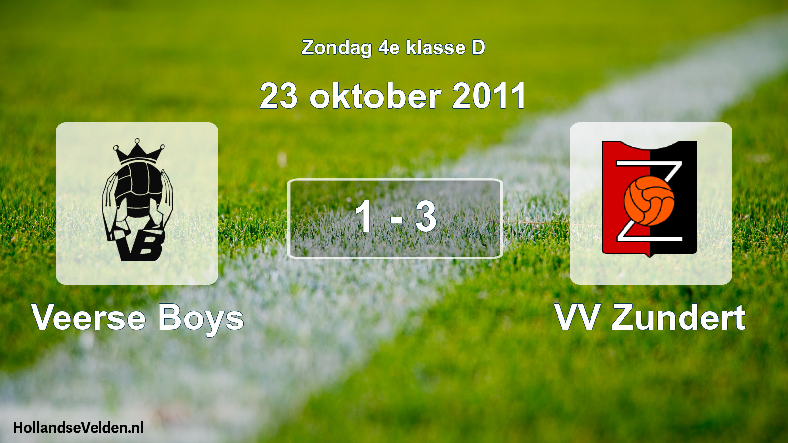 Total number of matches played: Veerse Boys - VV Zundert 1 - 3 (23 October 2011)