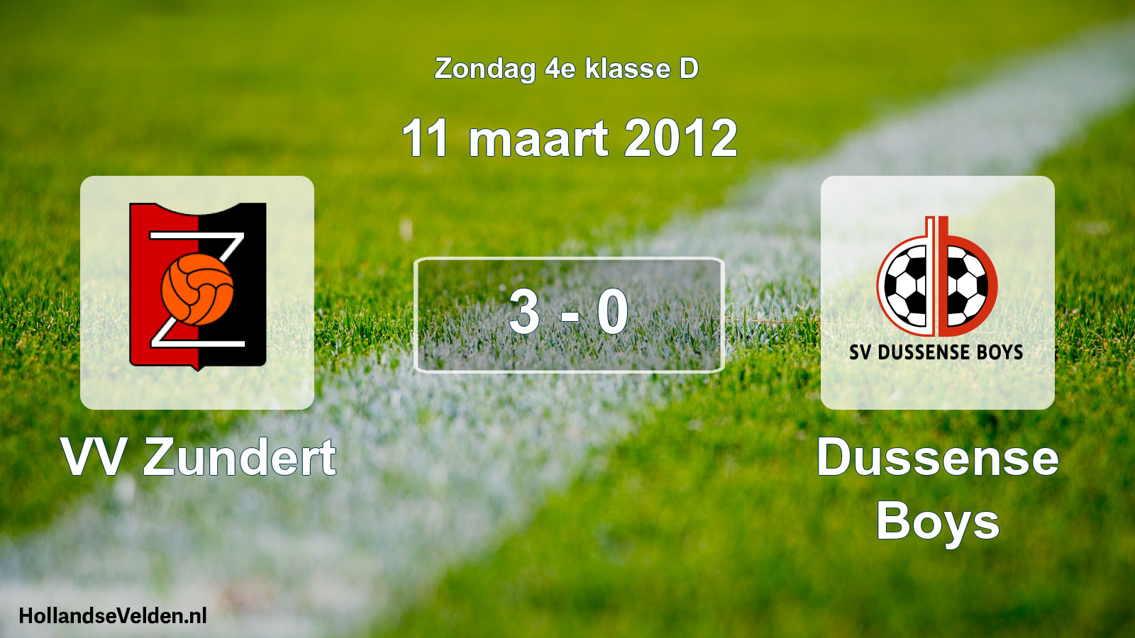 Total number of matches played: VV Zundert - Dussense Boys 3 - 0 (11 March 2012)