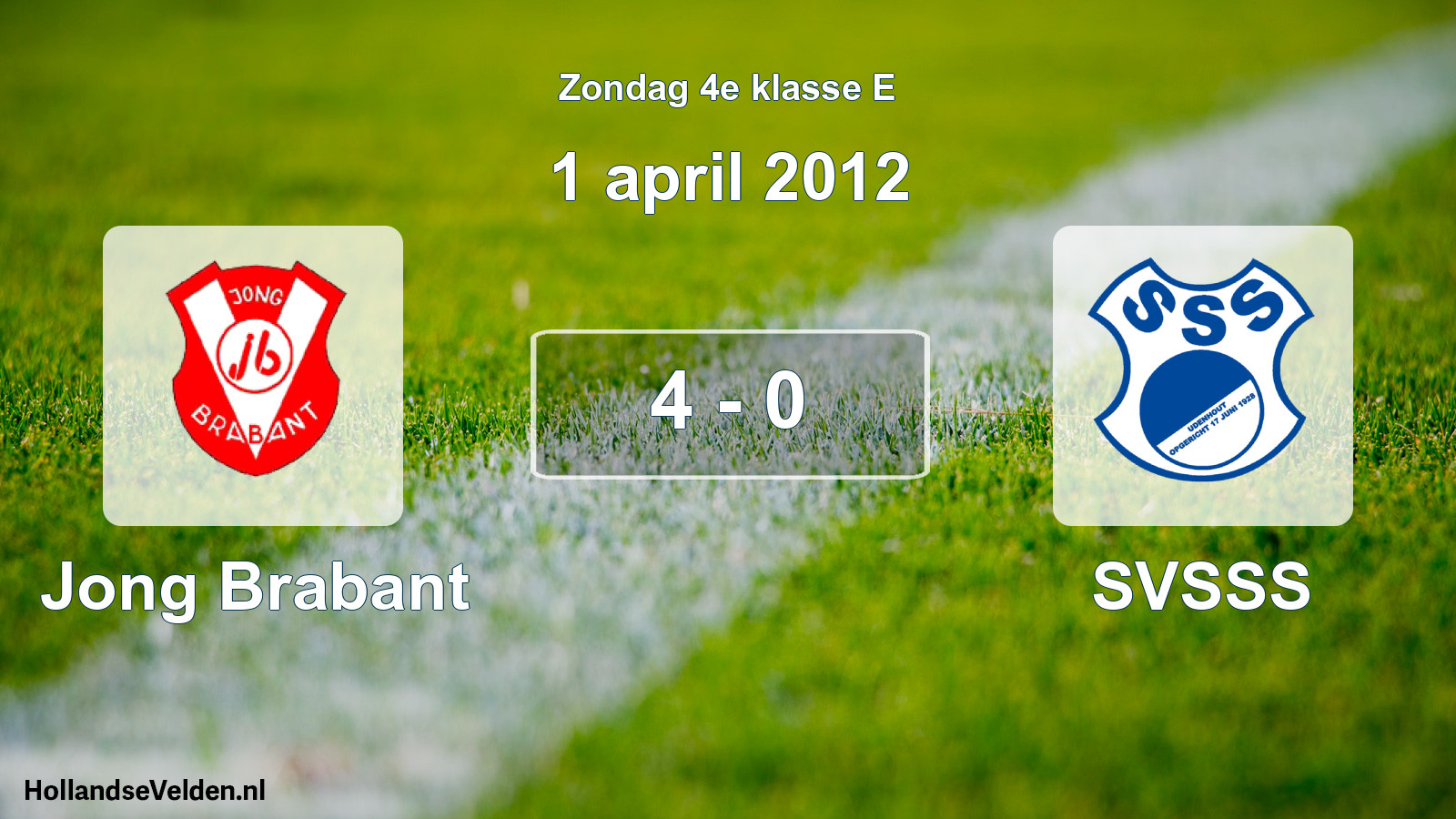 Total number of matches played: Jong Brabant - SVSSS 4 - 0 (1 April 2012)