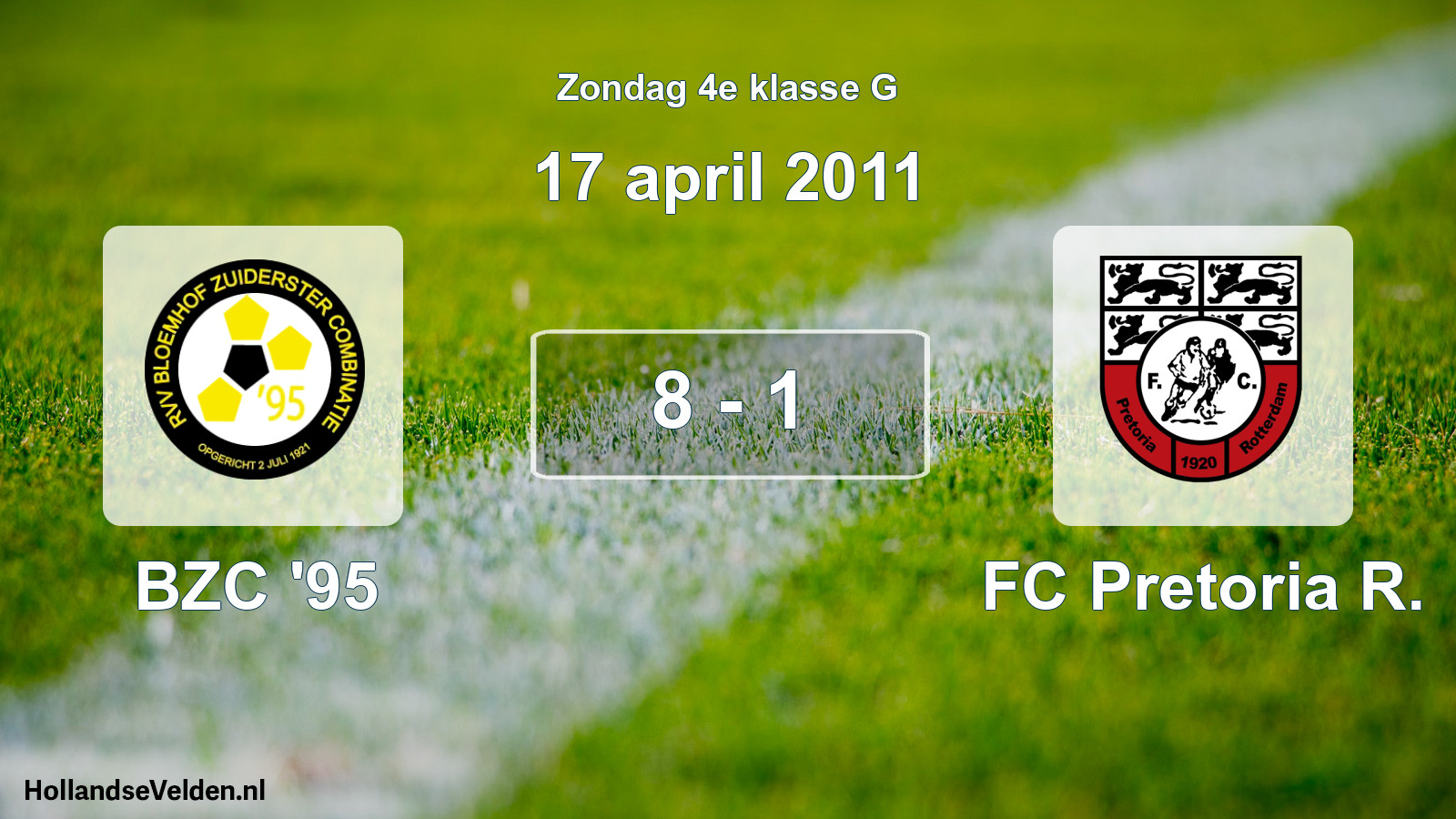 Total number of matches played: BZC '95 - FC Pretoria R. 8 - 1 (17 April 2011)