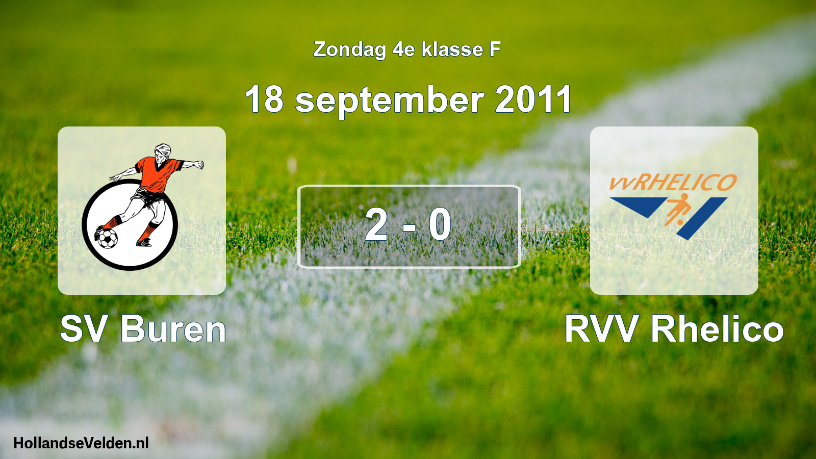 Total number of matches played: SV Buren - RVV Rhelico 2 - 0 (18 September 2011)