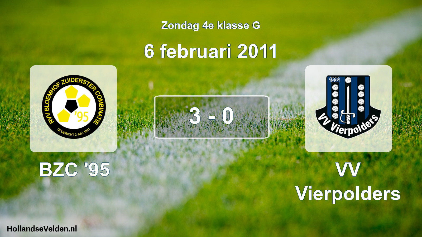 Total number of matches played: BZC '95 - VV Vierpolders 3 - 0 (6 February 2011)