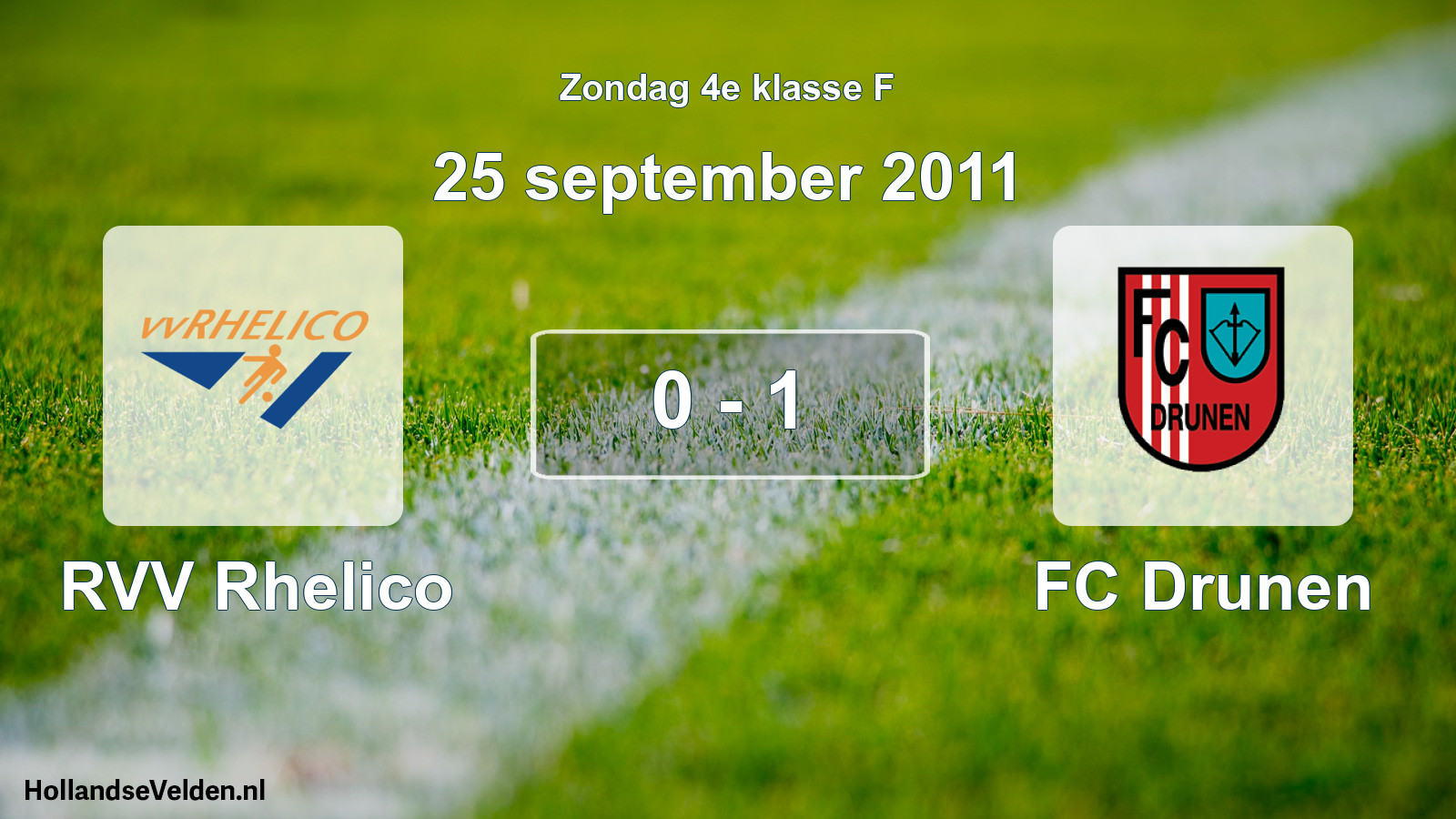 Total number of matches played: RVV Rhelico - FC Drunen 0 - 1 (25 September 2011)