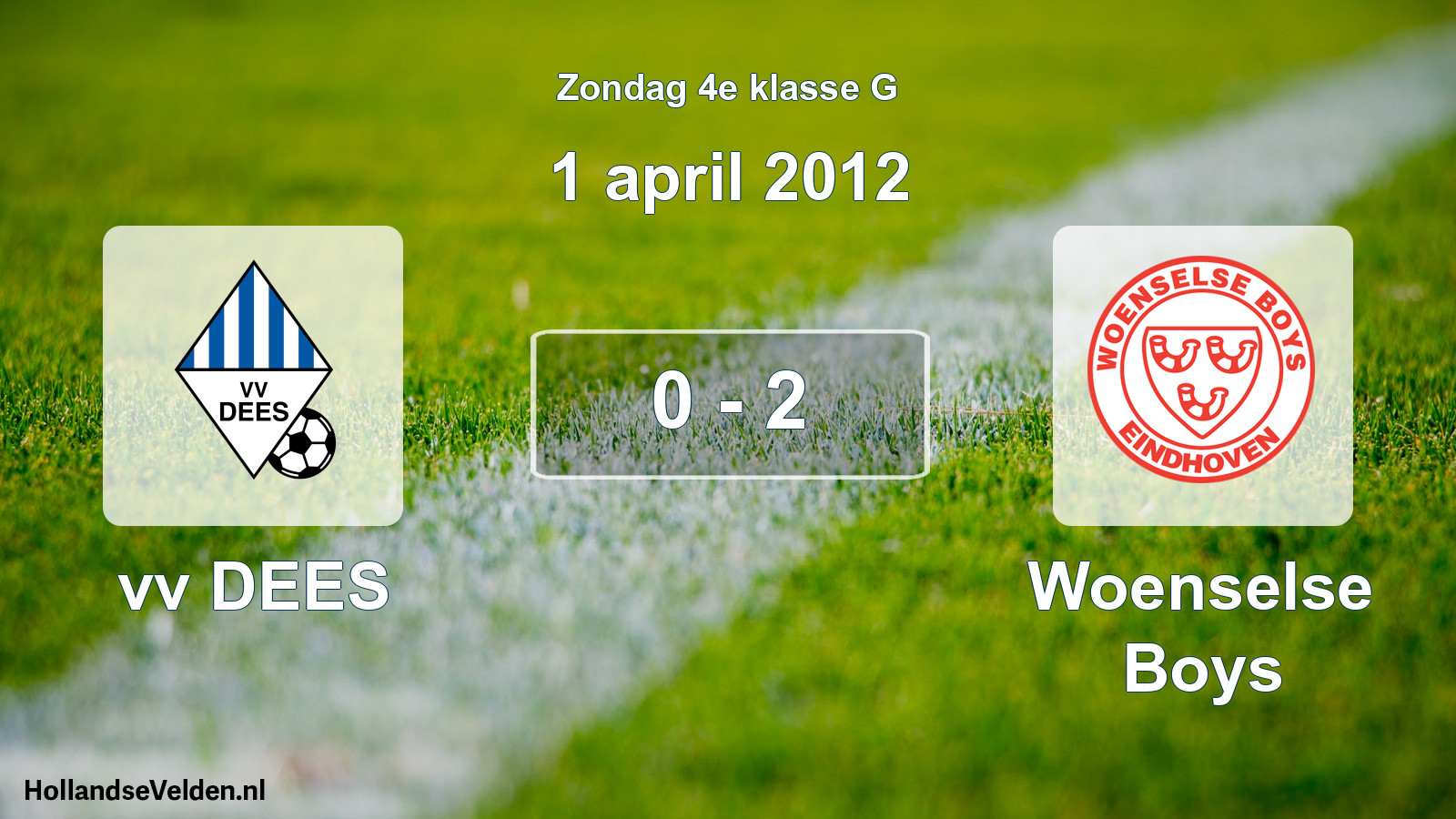 Total number of matches played: vv DEES - Woenselse Boys 0 - 2 (1 April 2012)