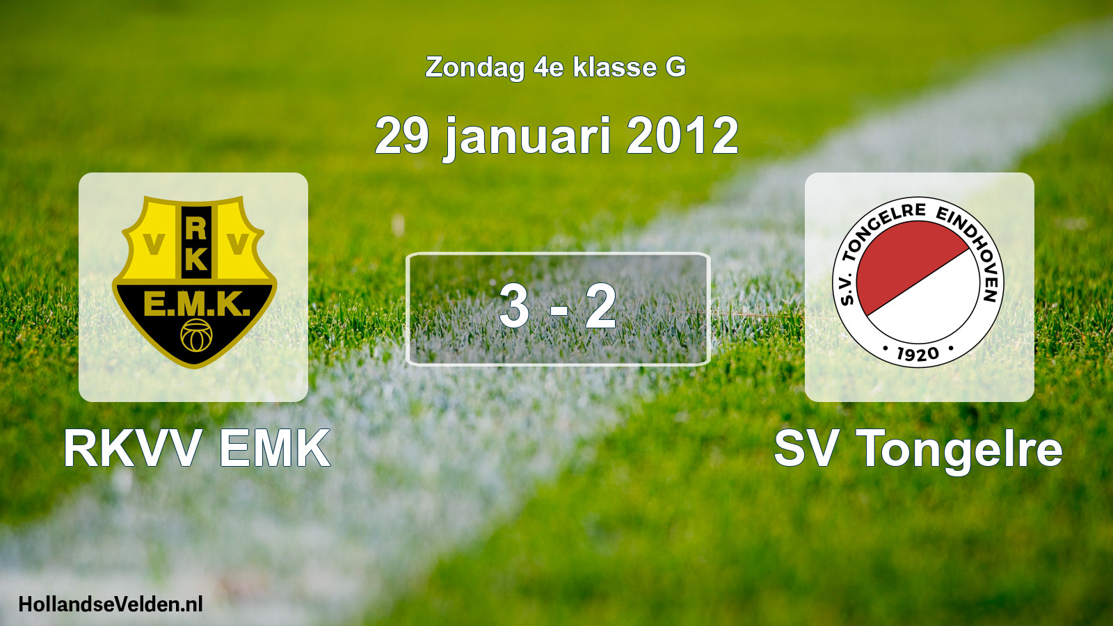Total number of matches played: RKVV EMK - SV Tongelre 3 - 2 (29 January 2012)