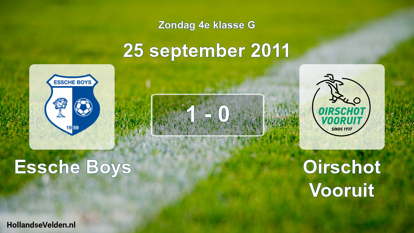Total number of matches played: Essche Boys - Oirschot Vooruit 1 - 0 (25 September 2011)