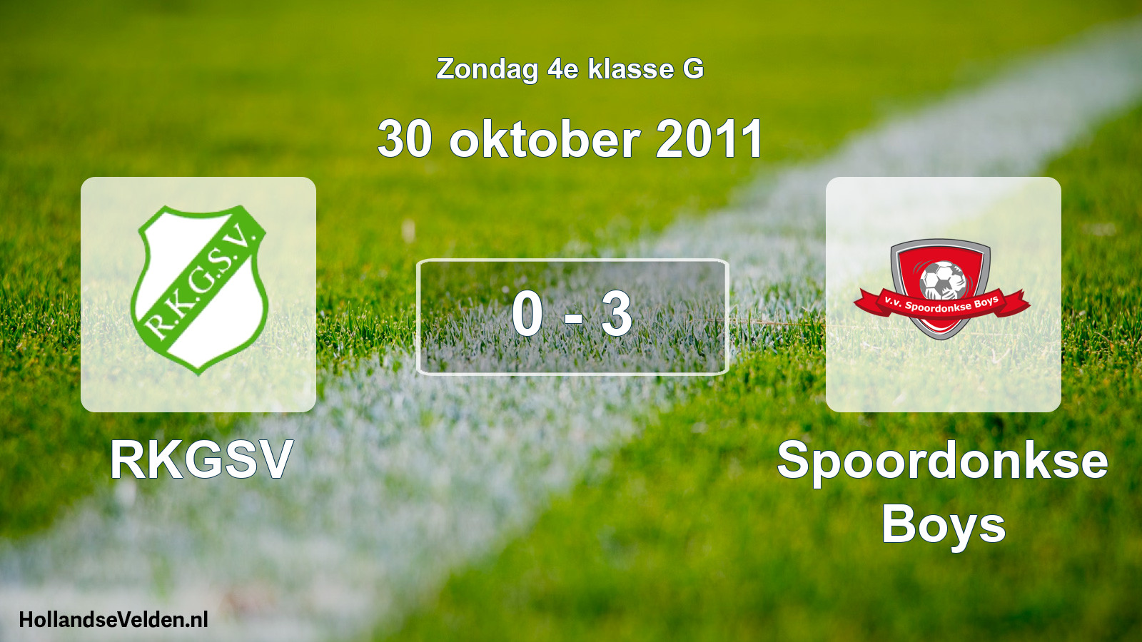 Total number of matches played: RKGSV - Spoordonkse Boys 0 - 3 (30 October 2011)