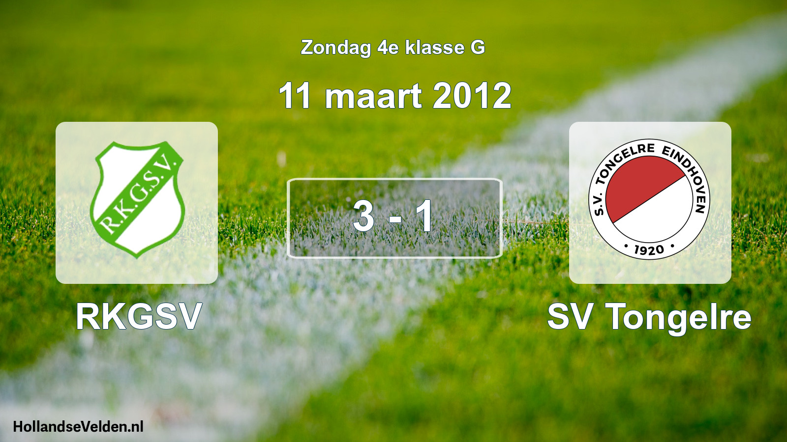 Total number of matches played: RKGSV - SV Tongelre 3 - 1 (11 March 2012)