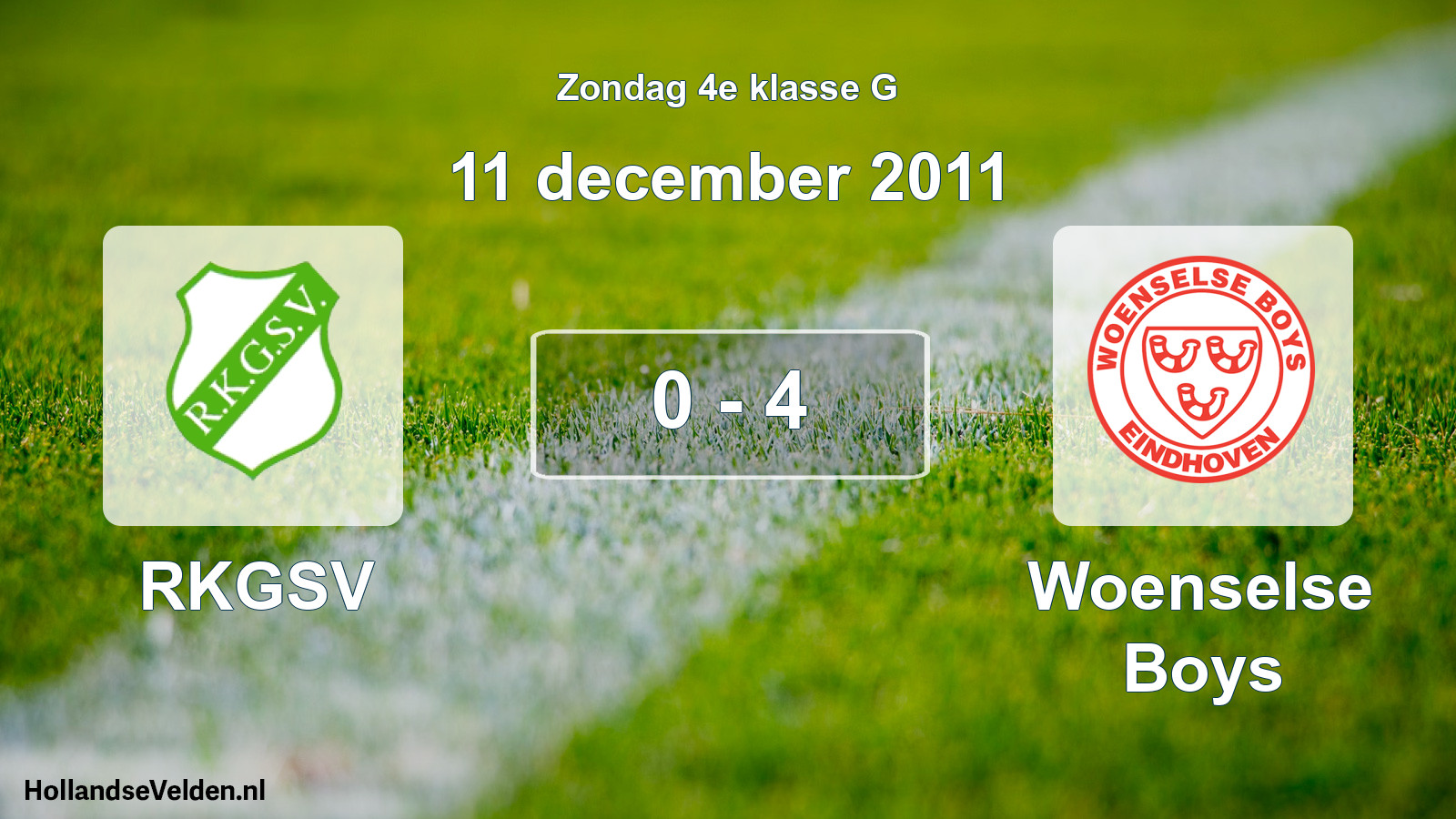 Total number of matches played: RKGSV - Woenselse Boys 0 - 4 (11 December 2011)