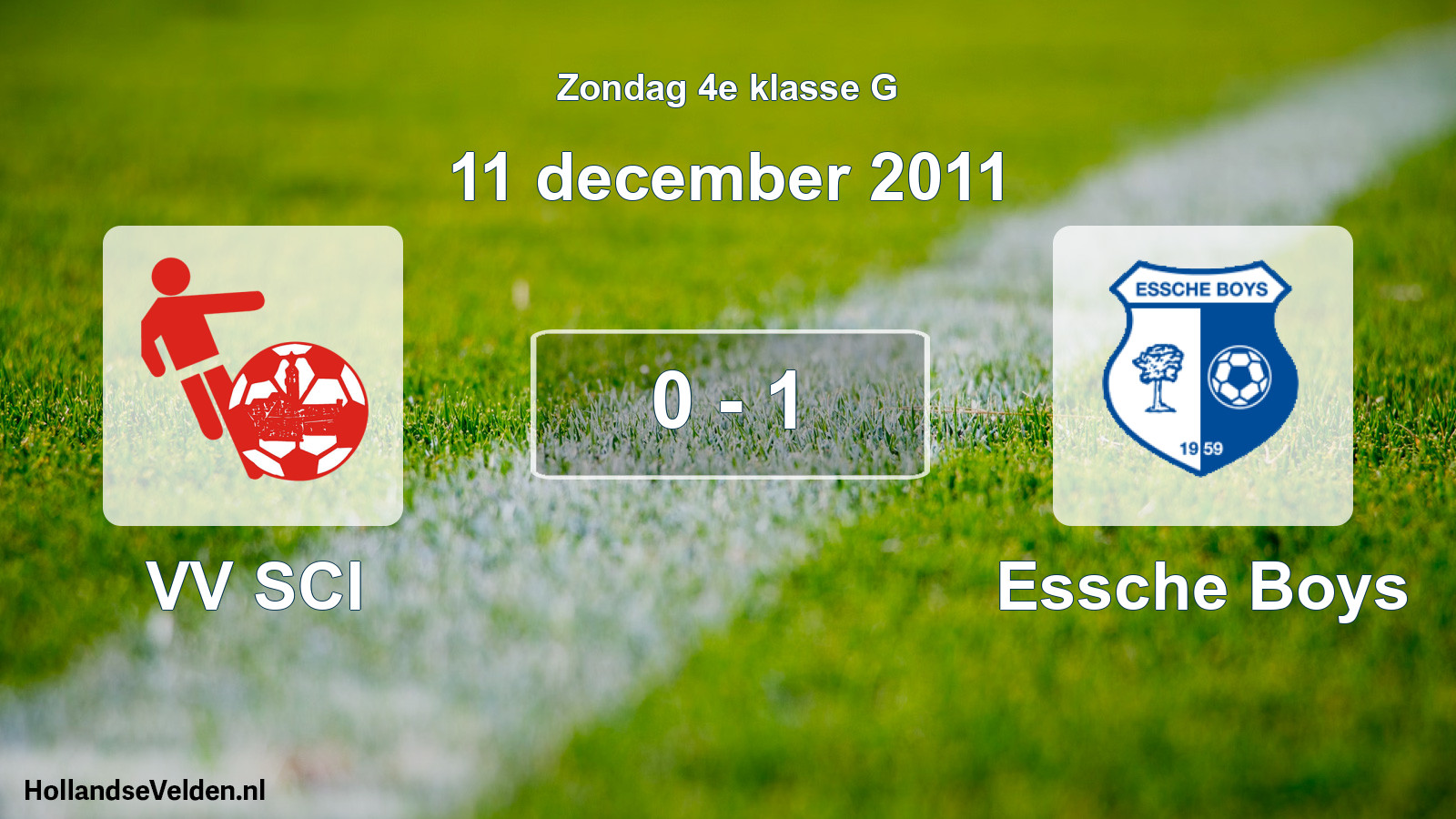 Total number of matches played: VV SCI - Essche Boys 0 - 1 (11 December 2011)