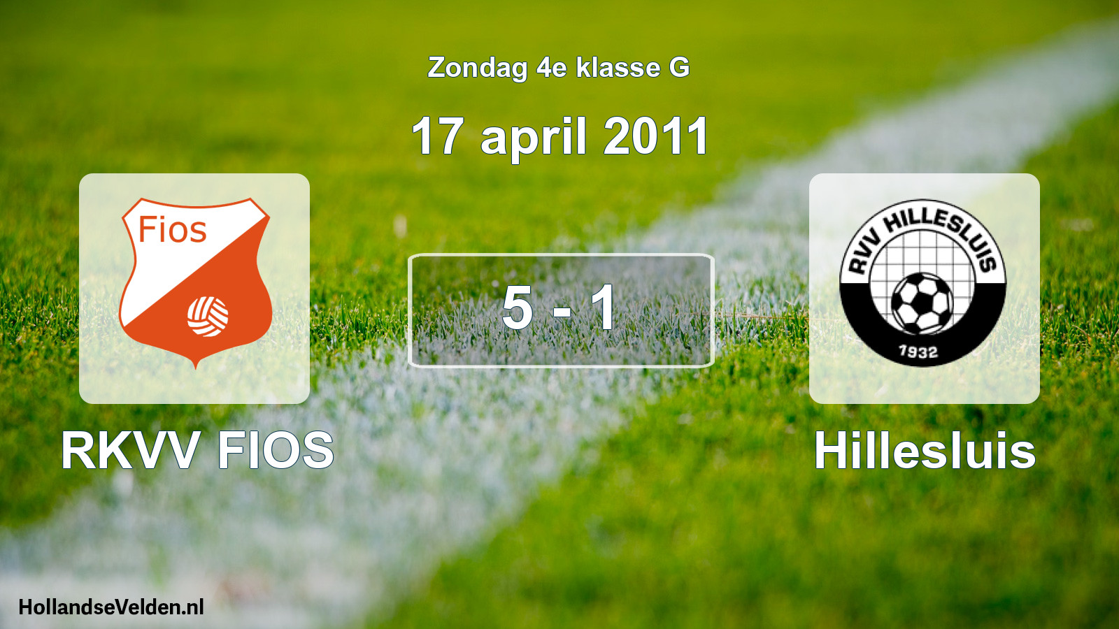 Total number of matches played: RKVV FIOS - Hillesluis 5 - 1 (17 April 2011)